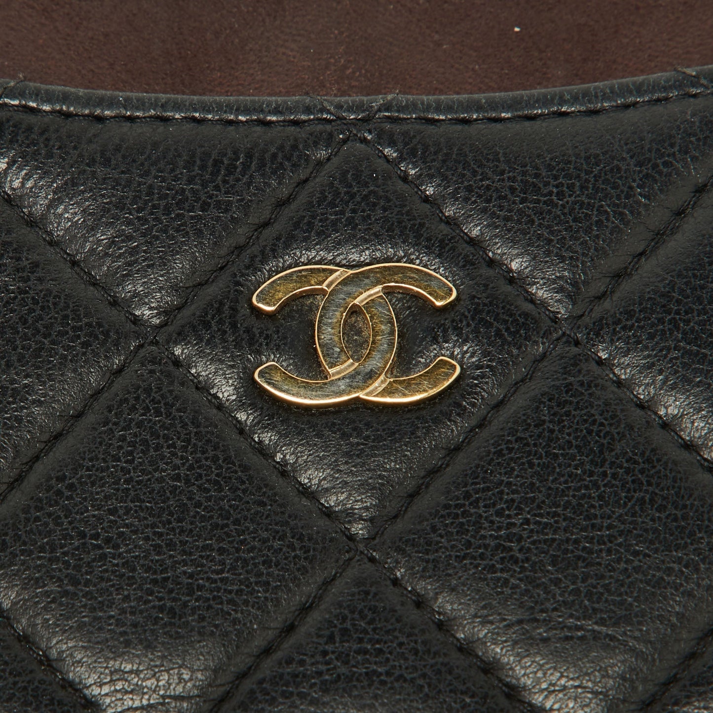 CHANEL Black Quilted Leather Card Holder