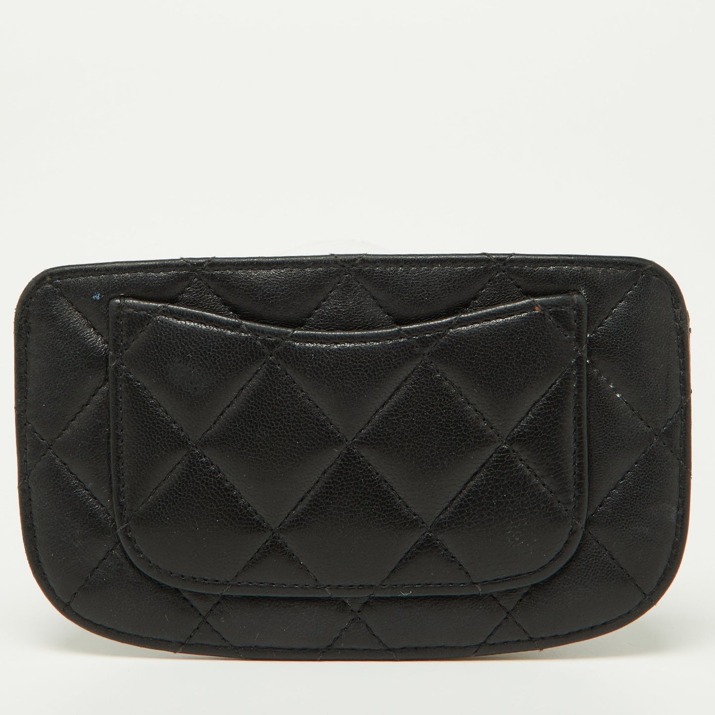 CHANEL Black Quilted Leather Card Holder