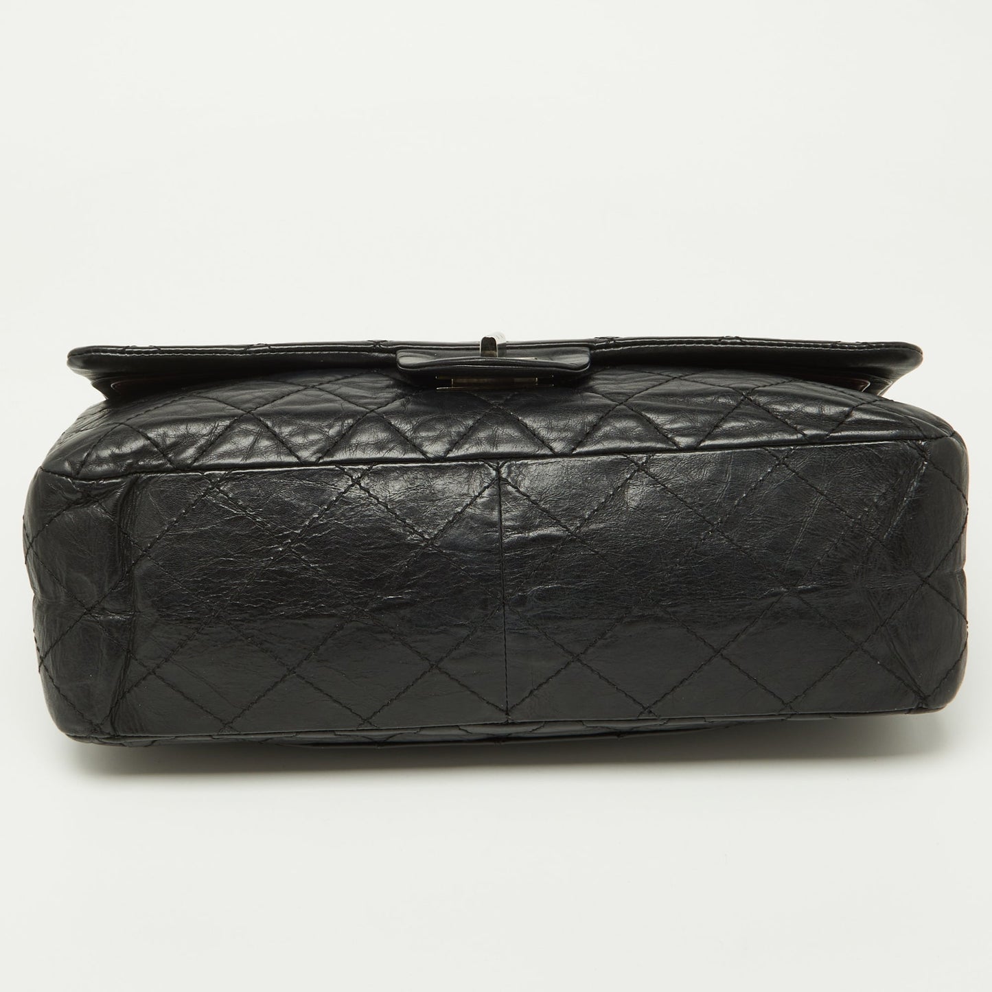 CHANEL Black Quilted Aged Leather Reissue 2.55 Classic 227 Flap Bag