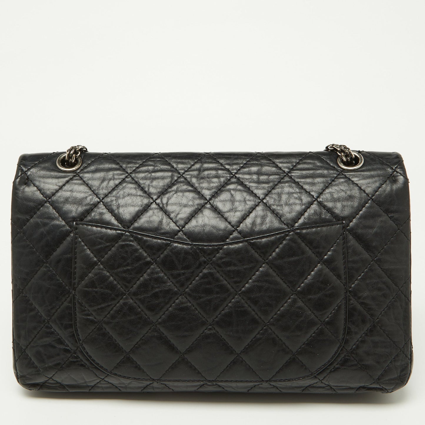 CHANEL Black Quilted Aged Leather Reissue 2.55 Classic 227 Flap Bag