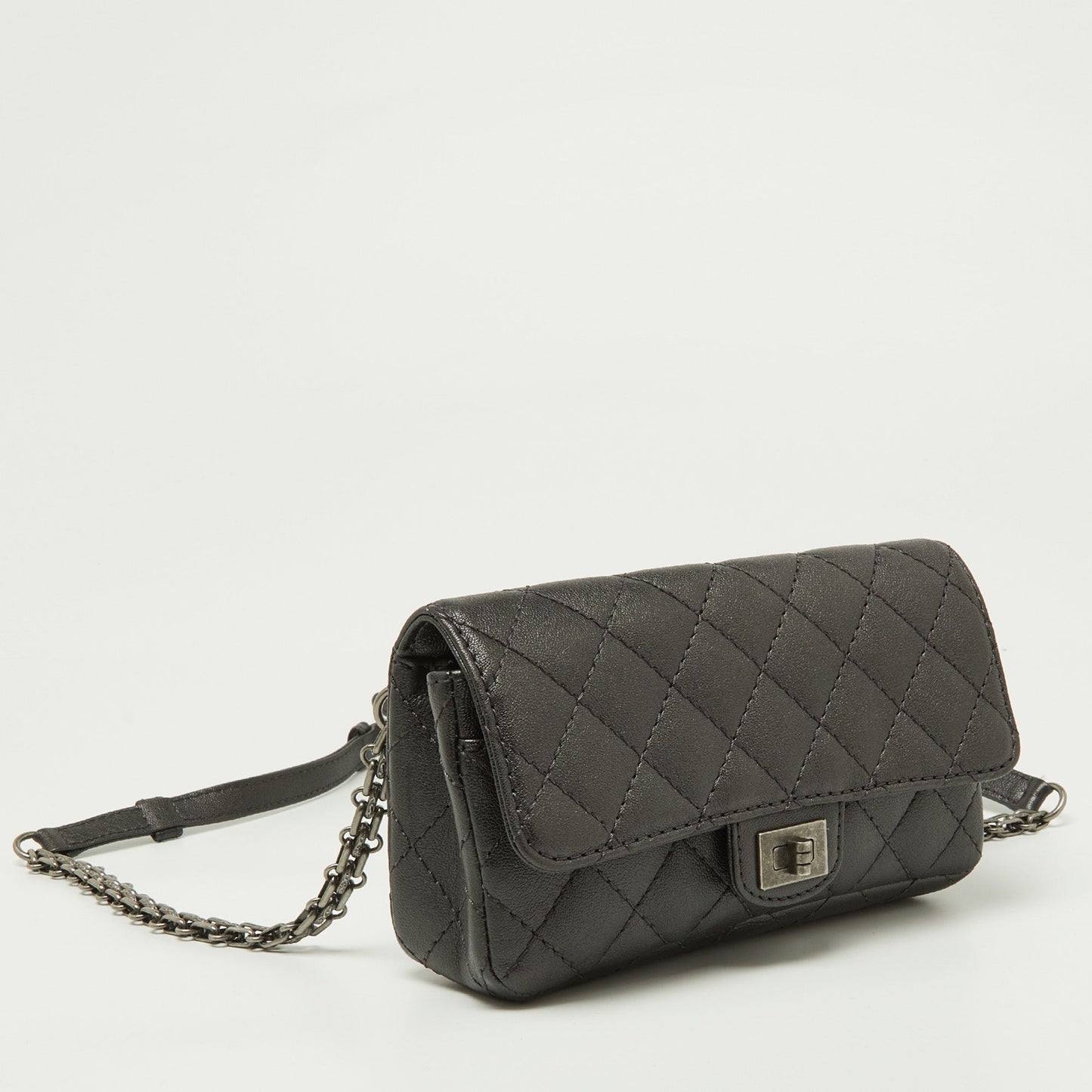 CHANEL Grey Quilted Leather Reissue 2.55 Waist Belt Bag
