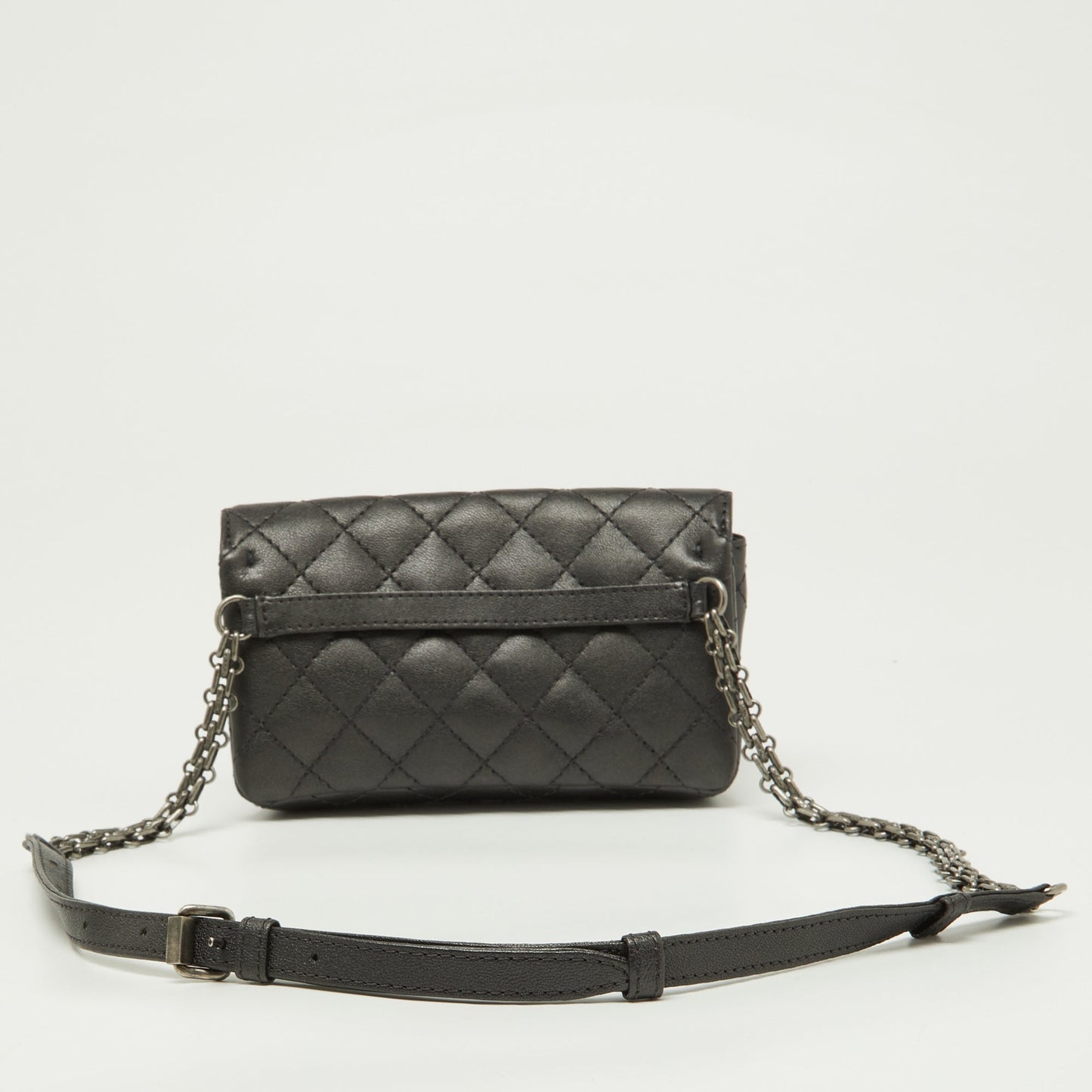 CHANEL Grey Quilted Leather Reissue 2.55 Waist Belt Bag