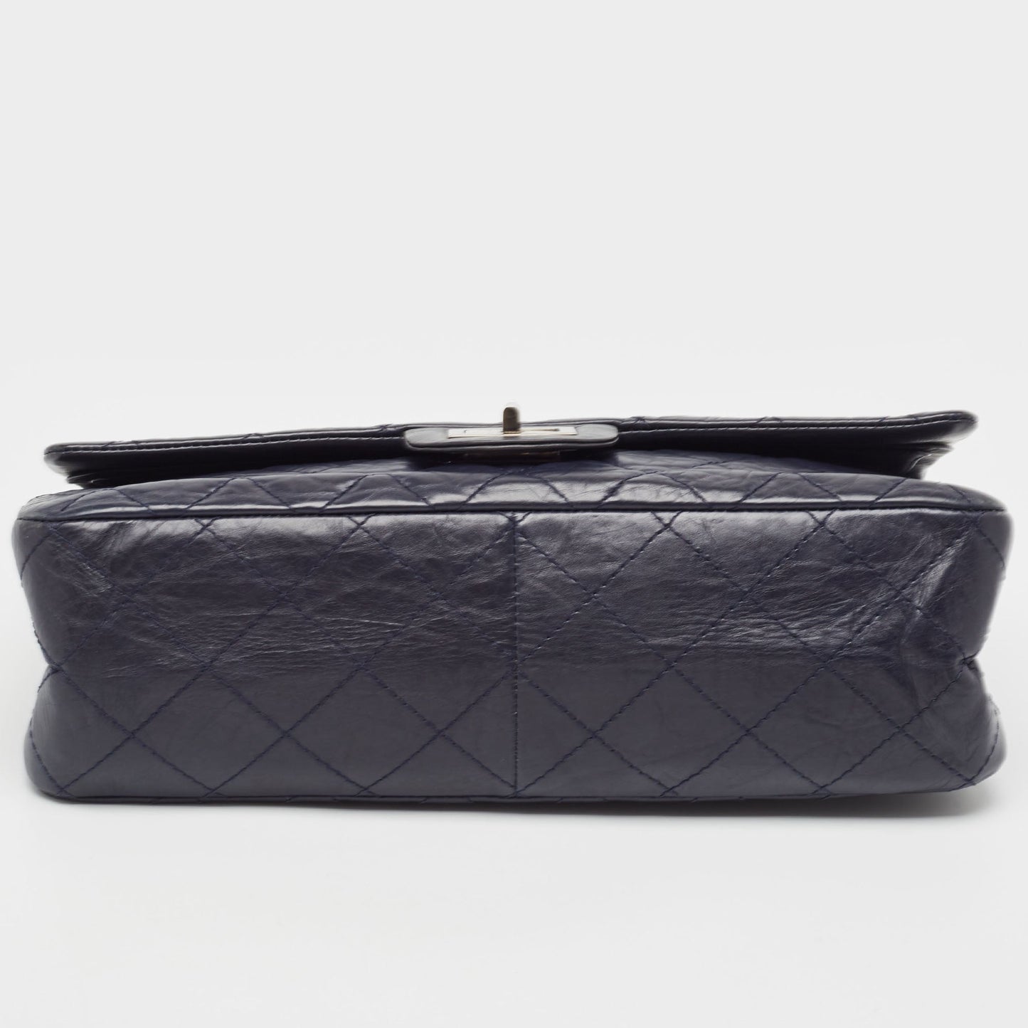 CHANEL Navy Blue Quilted Aged Leather 227 Reissue 2.55 Flap Bag