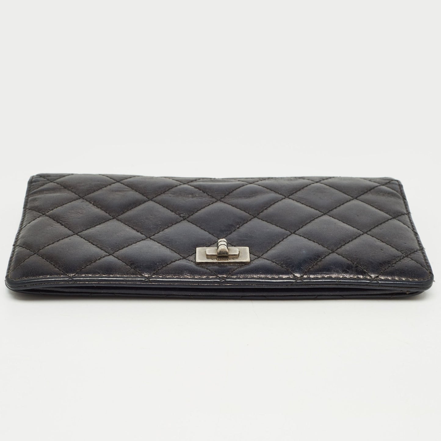 CHANEL Black Quilted Leather Reissue Continental Wallet