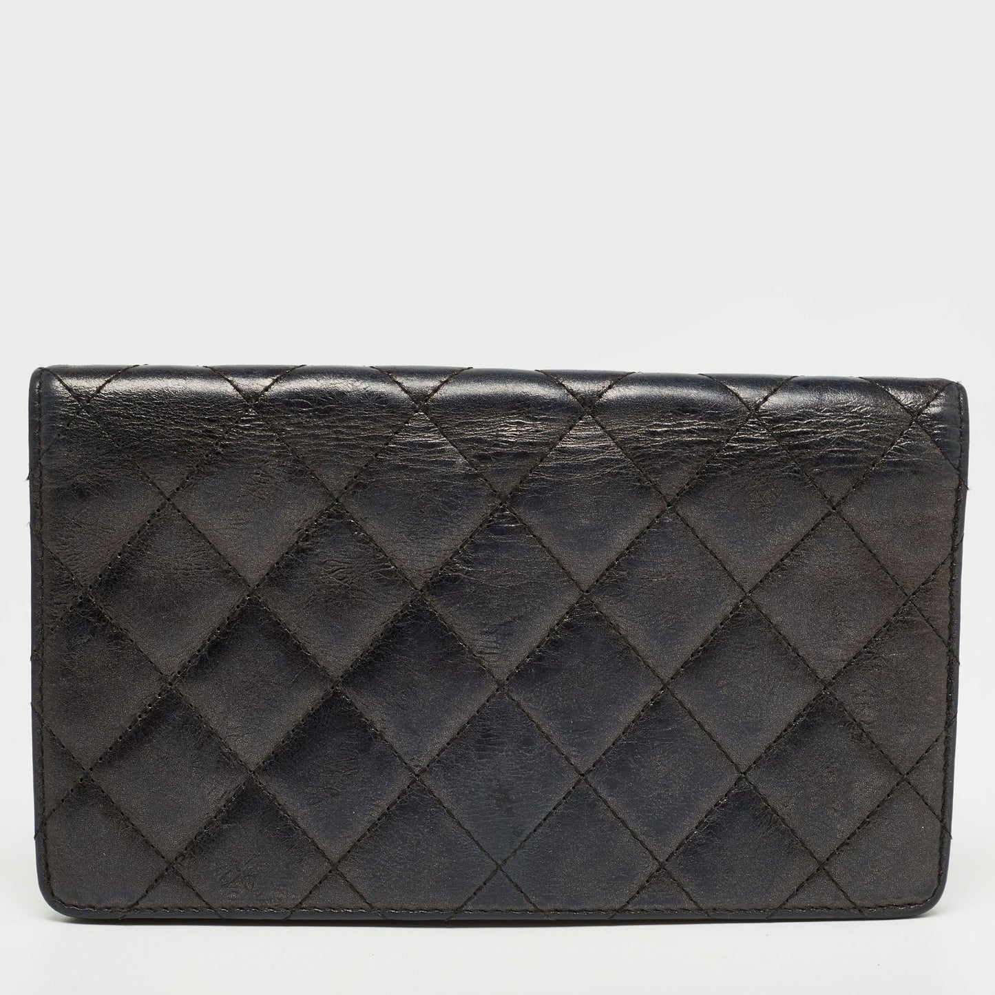 CHANEL Black Quilted Leather Reissue Continental Wallet