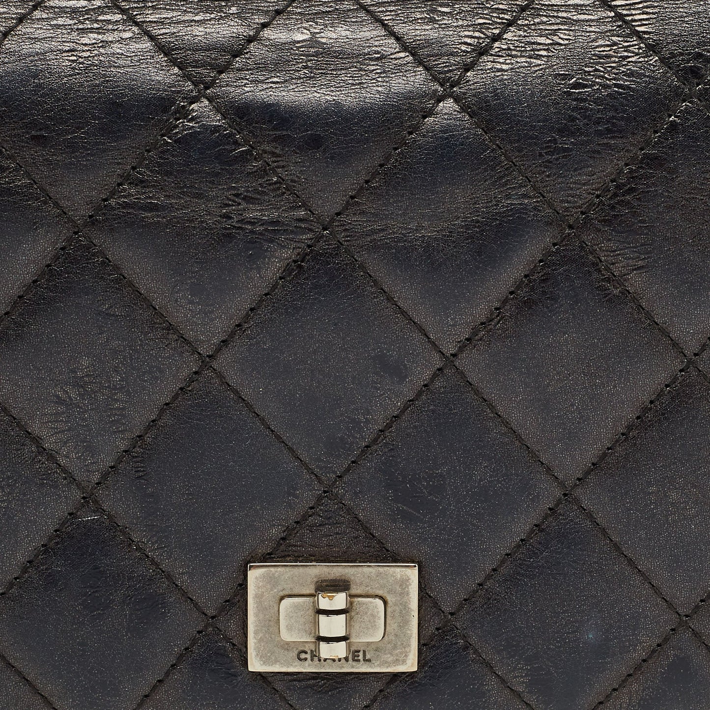 CHANEL Black Quilted Leather Reissue Continental Wallet