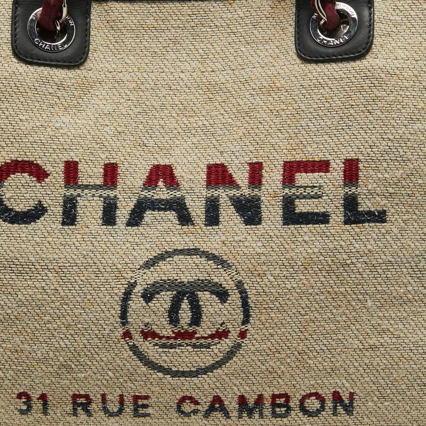 CHANEL Multicolor Stripe Canvas and Leather Large Deauville Shopper Tote