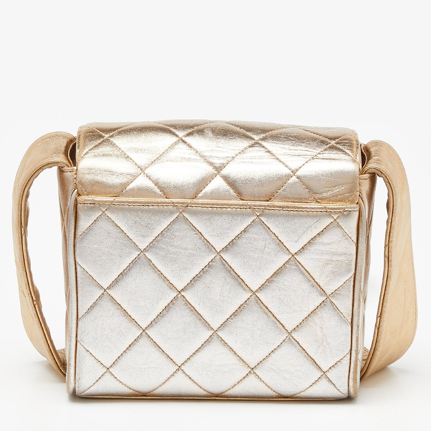 CHANEL Gold Quilted Leather CC Flap Shoulder Bag