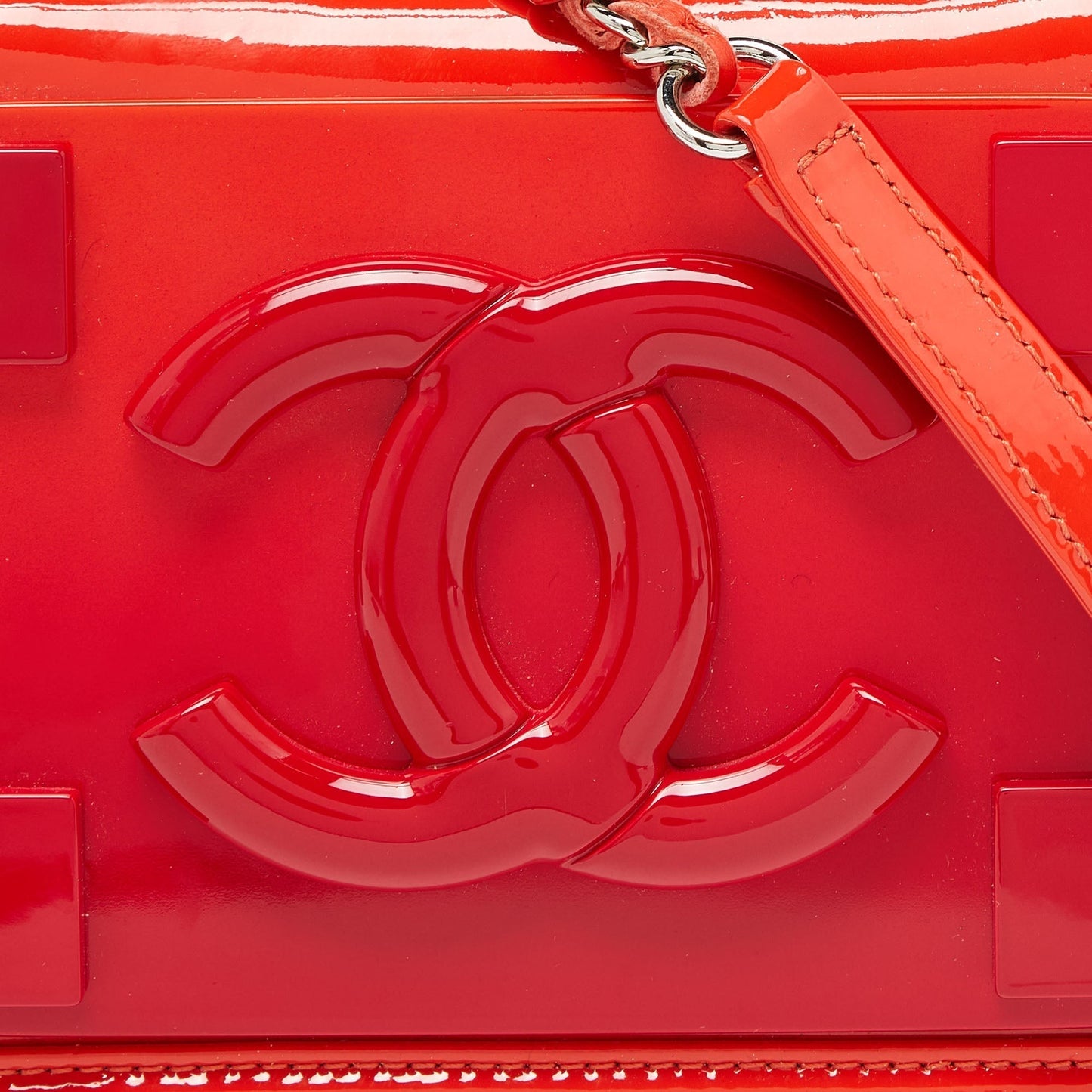 CHANEL Orange/Red Plexiglass Boy Brick Bag