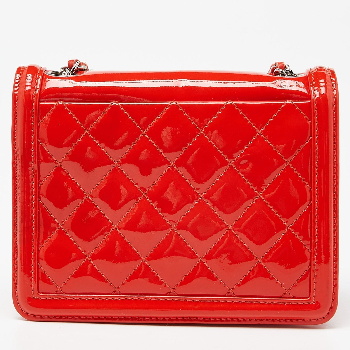CHANEL Orange/Red Plexiglass Boy Brick Bag
