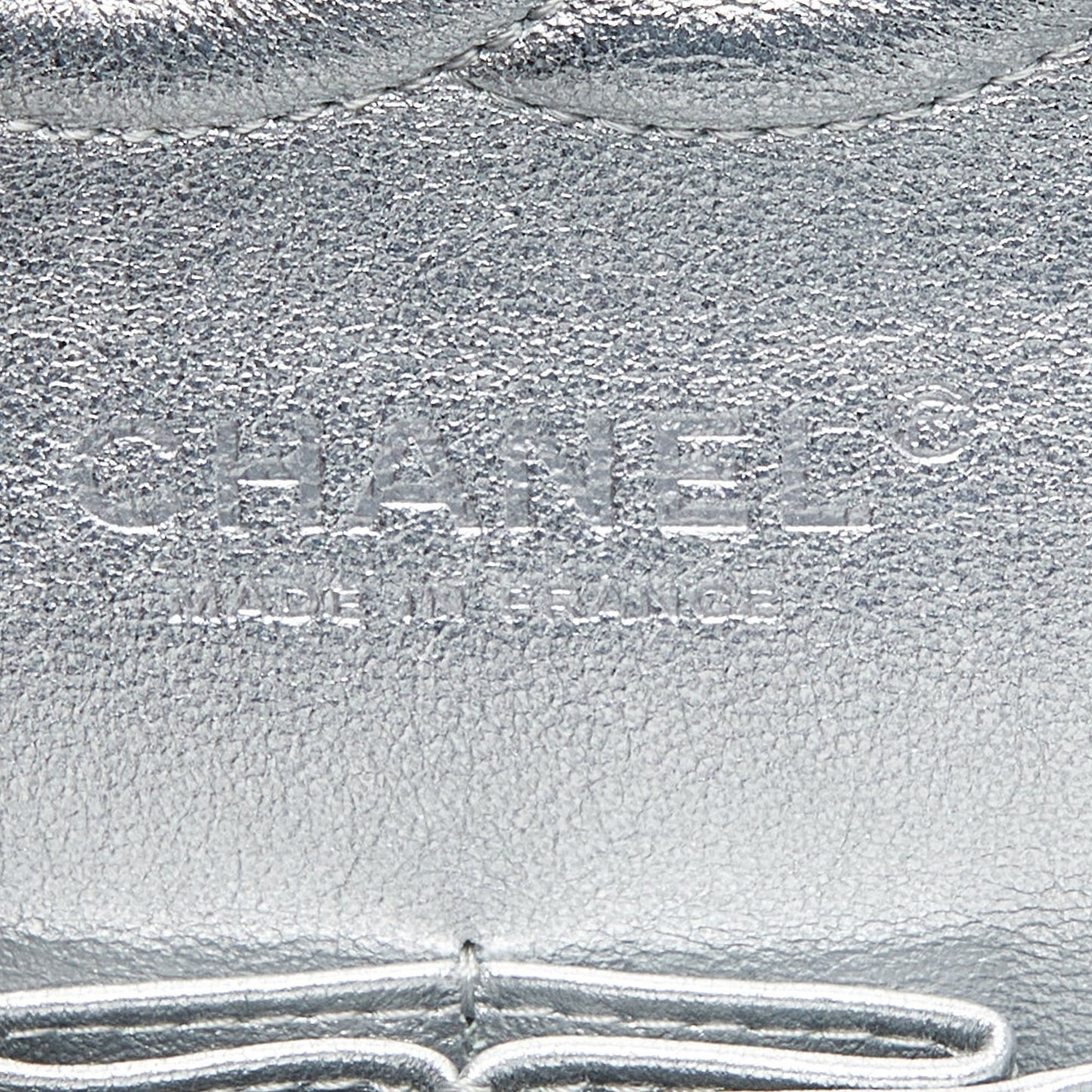 CHANEL Silver Quilted Leather Medium Classic Double Flap Bag