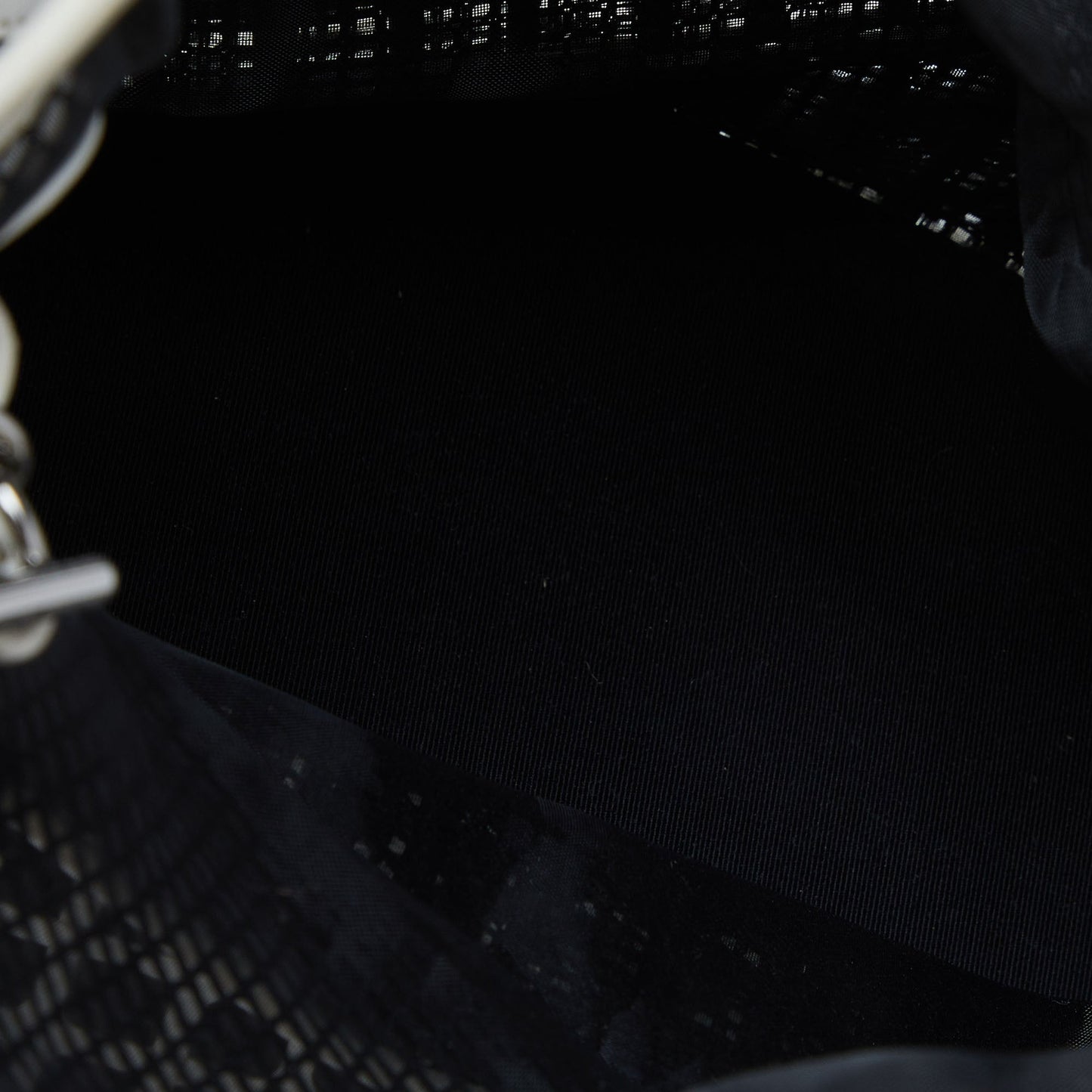 CHANEL Black/White Mesh and Leather Bucket Bag