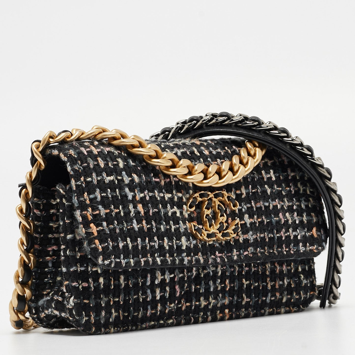 CHANEL Black Tweed 19 WOC Bag