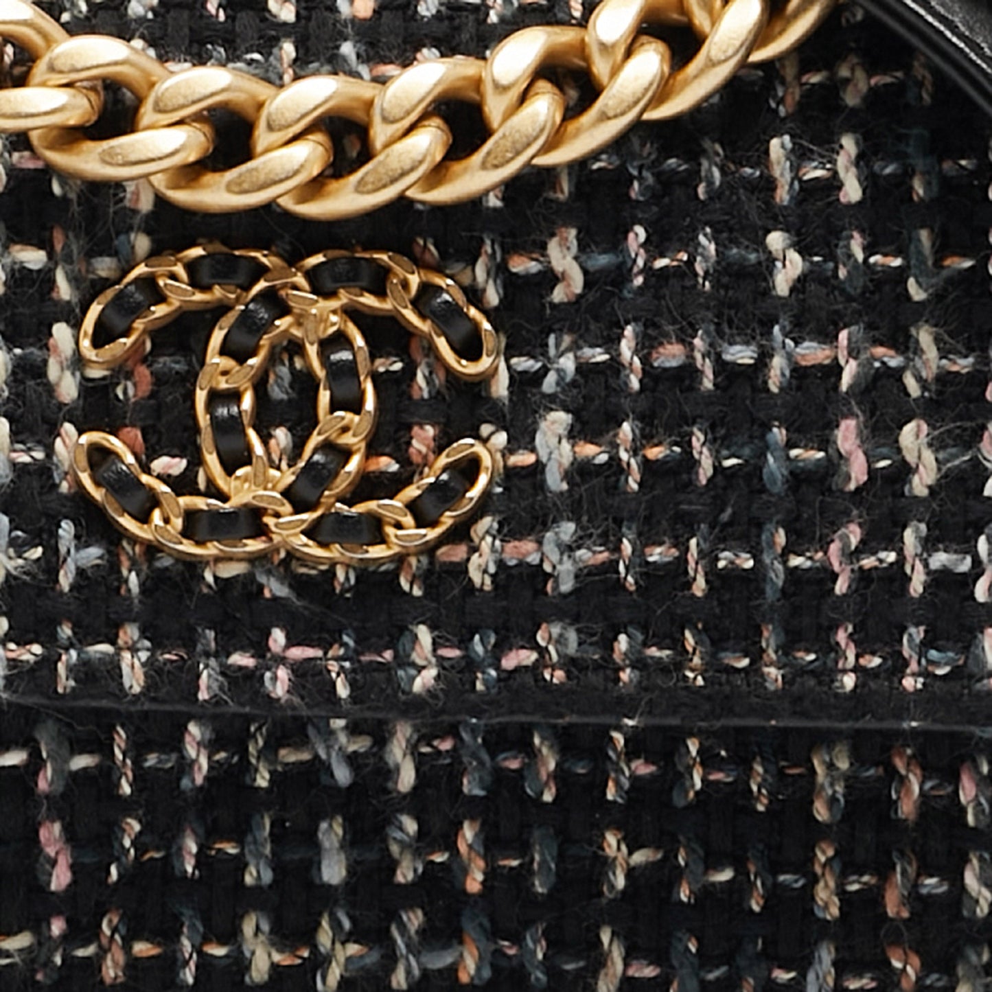 CHANEL Black Tweed 19 WOC Bag
