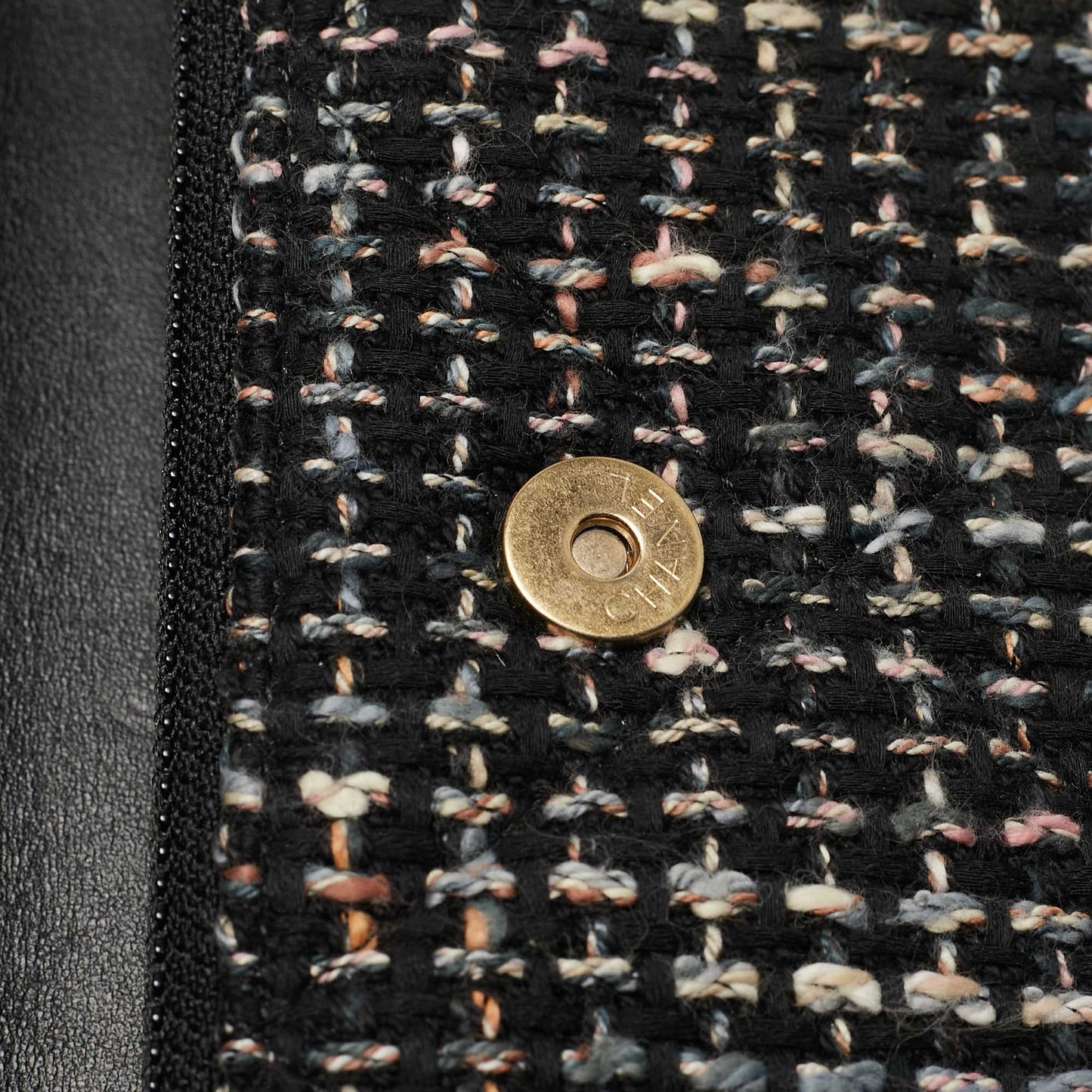 CHANEL Black Tweed 19 WOC Bag