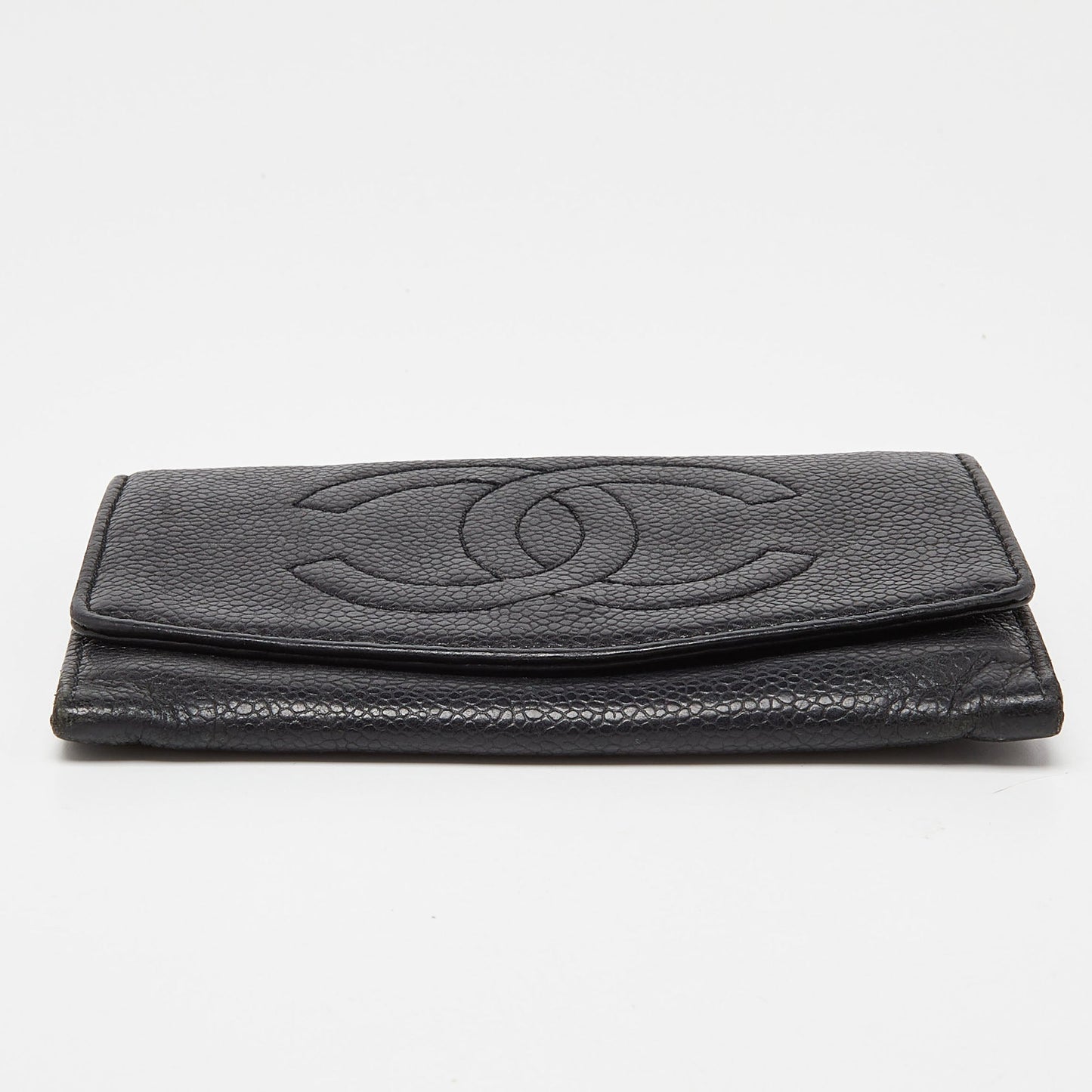CHANEL Black Caviar Leather CC Timeless Continental Wallet