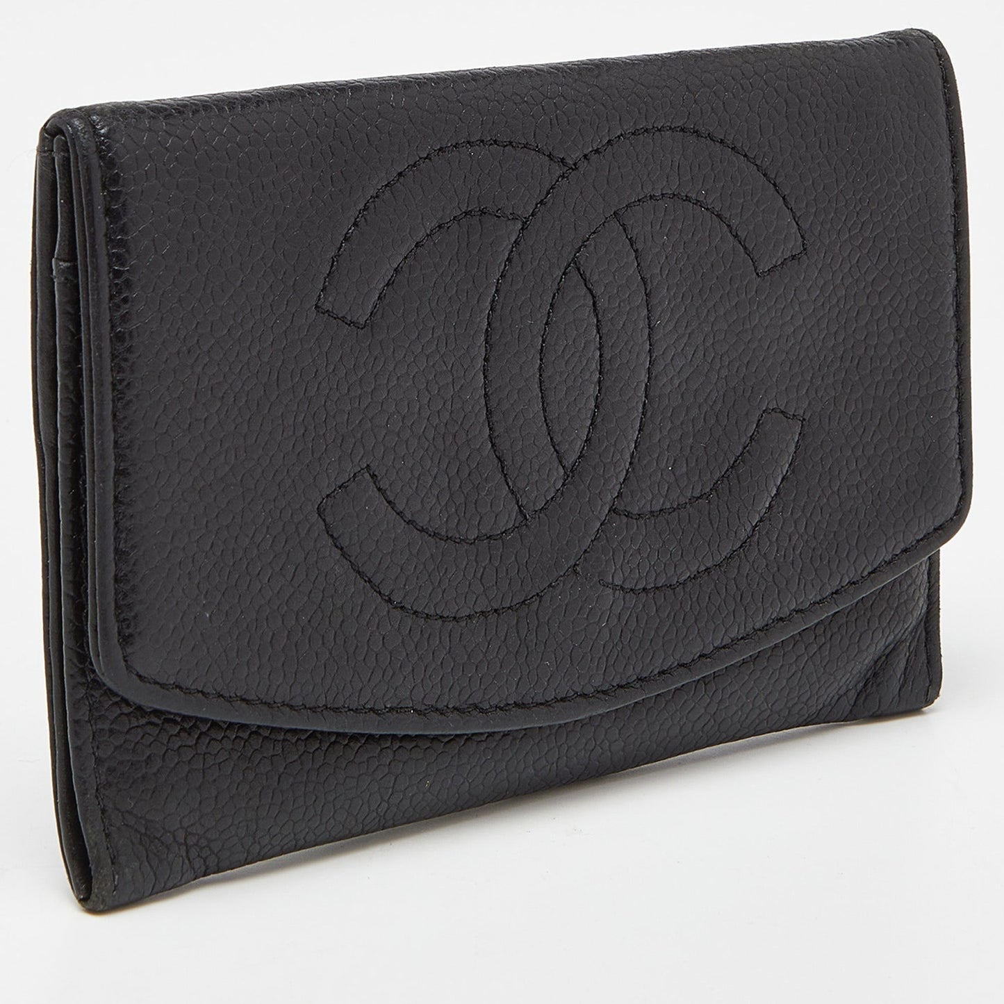 CHANEL Black Caviar Leather CC Timeless Continental Wallet