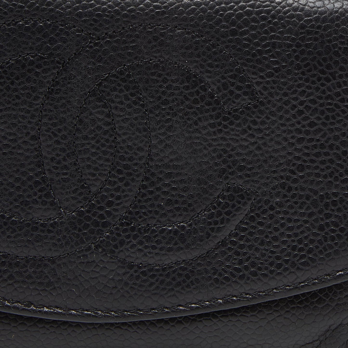 CHANEL Black Caviar Leather CC Timeless Continental Wallet