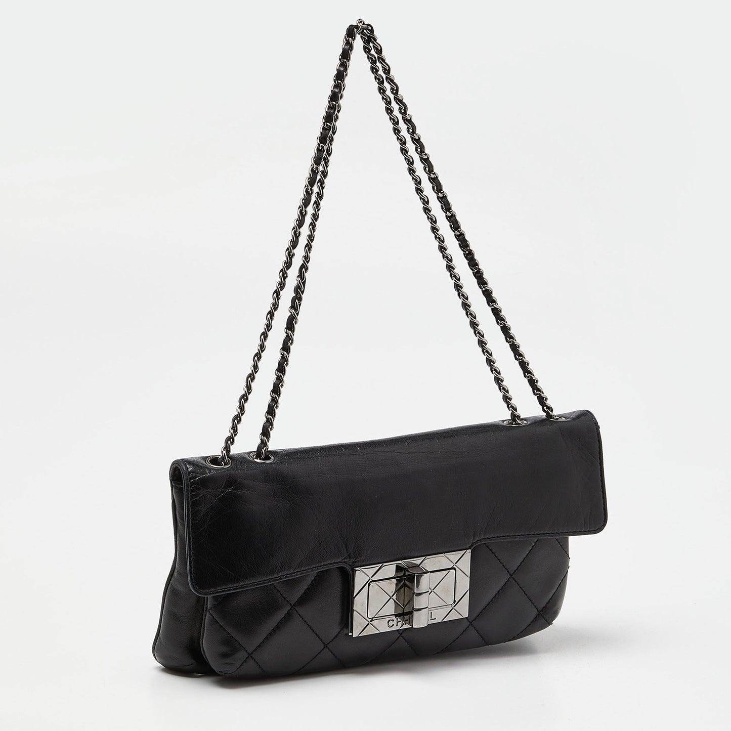 CHANEL Black Quilted Leather Reissue Flap Bag