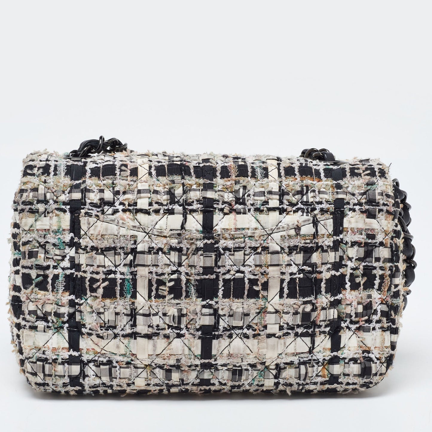 CHANEL Multicolor Tweed New Mini Classic Single Flap Bag