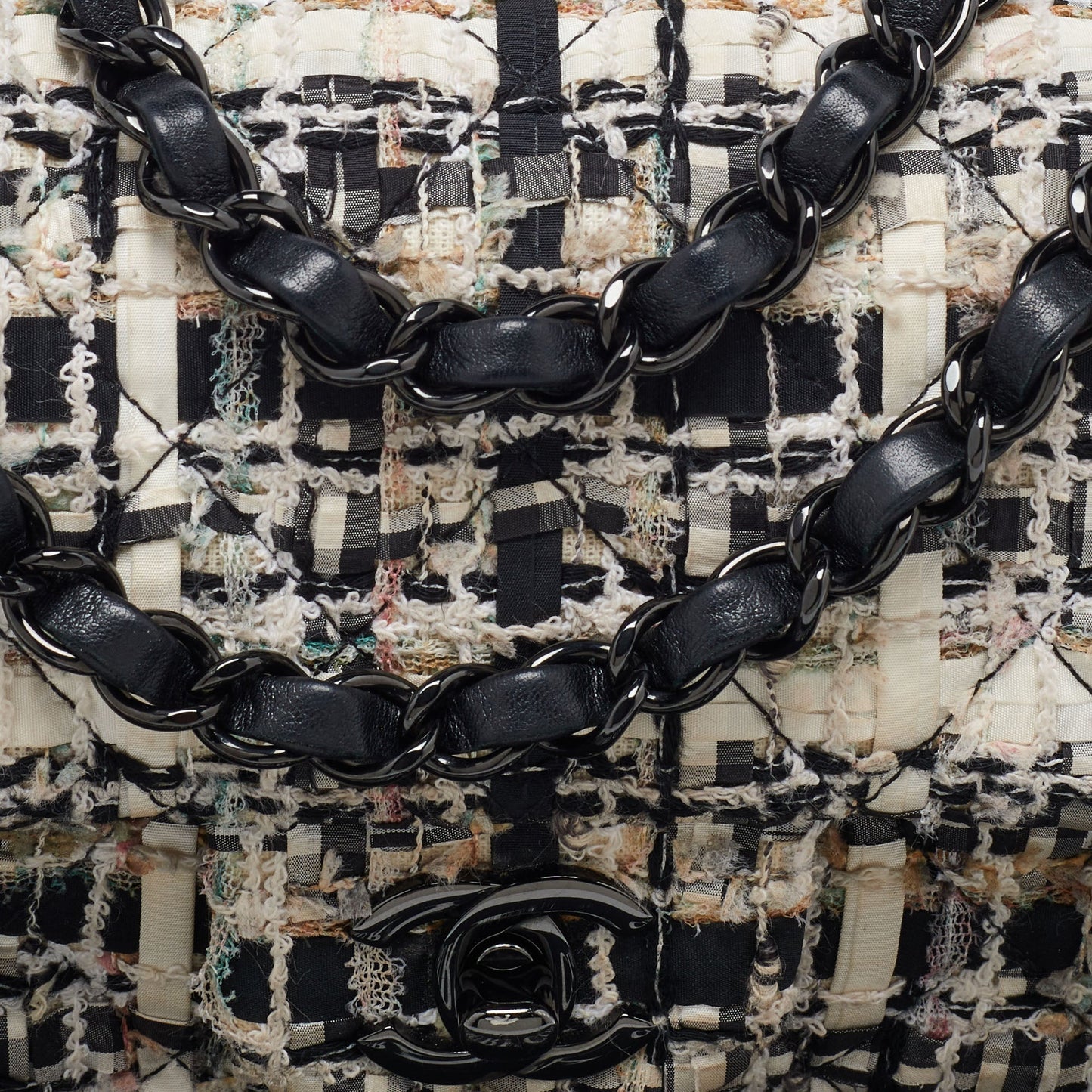CHANEL Multicolor Tweed New Mini Classic Single Flap Bag
