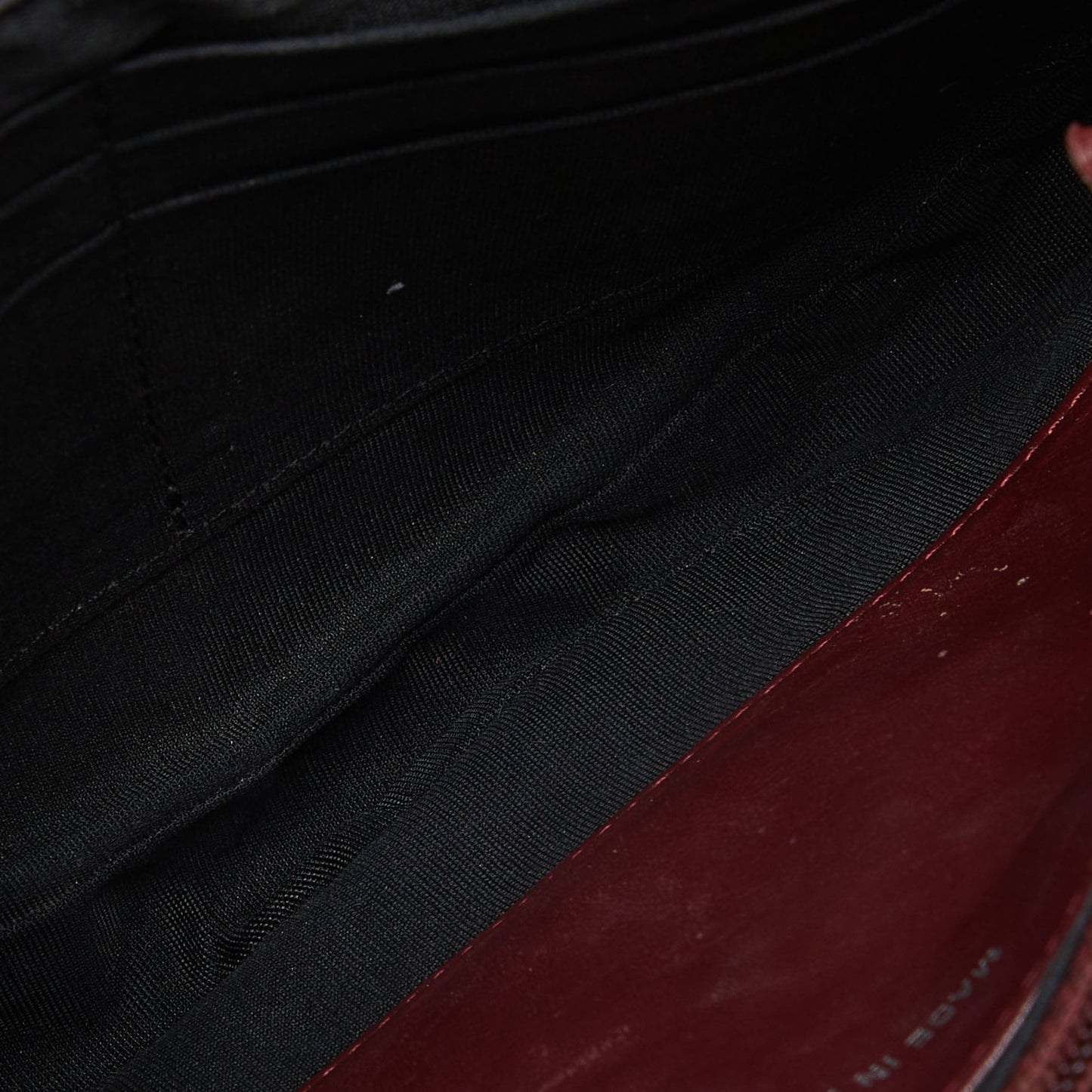 CHANEL Red Quilted Caviar Leather Half Moon Wallet On Chain