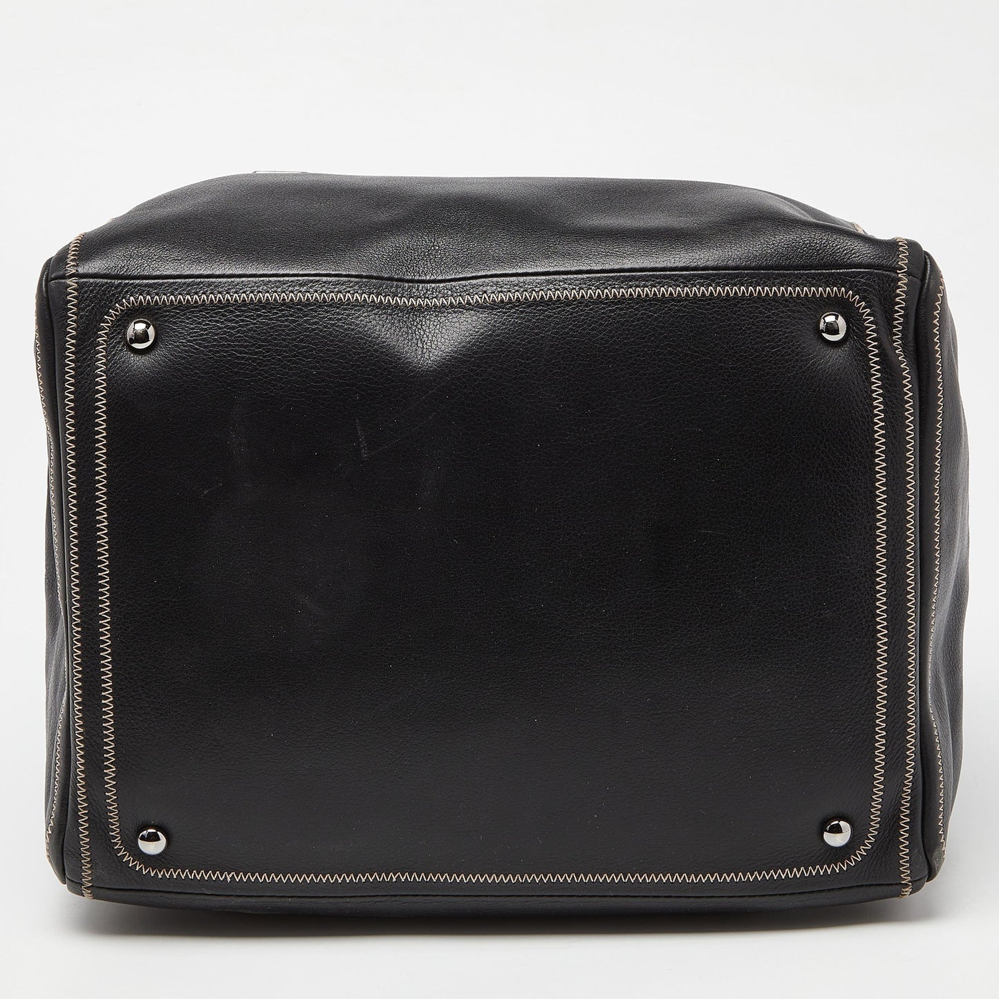 CHANEL Black Leather CC Bowler Bag