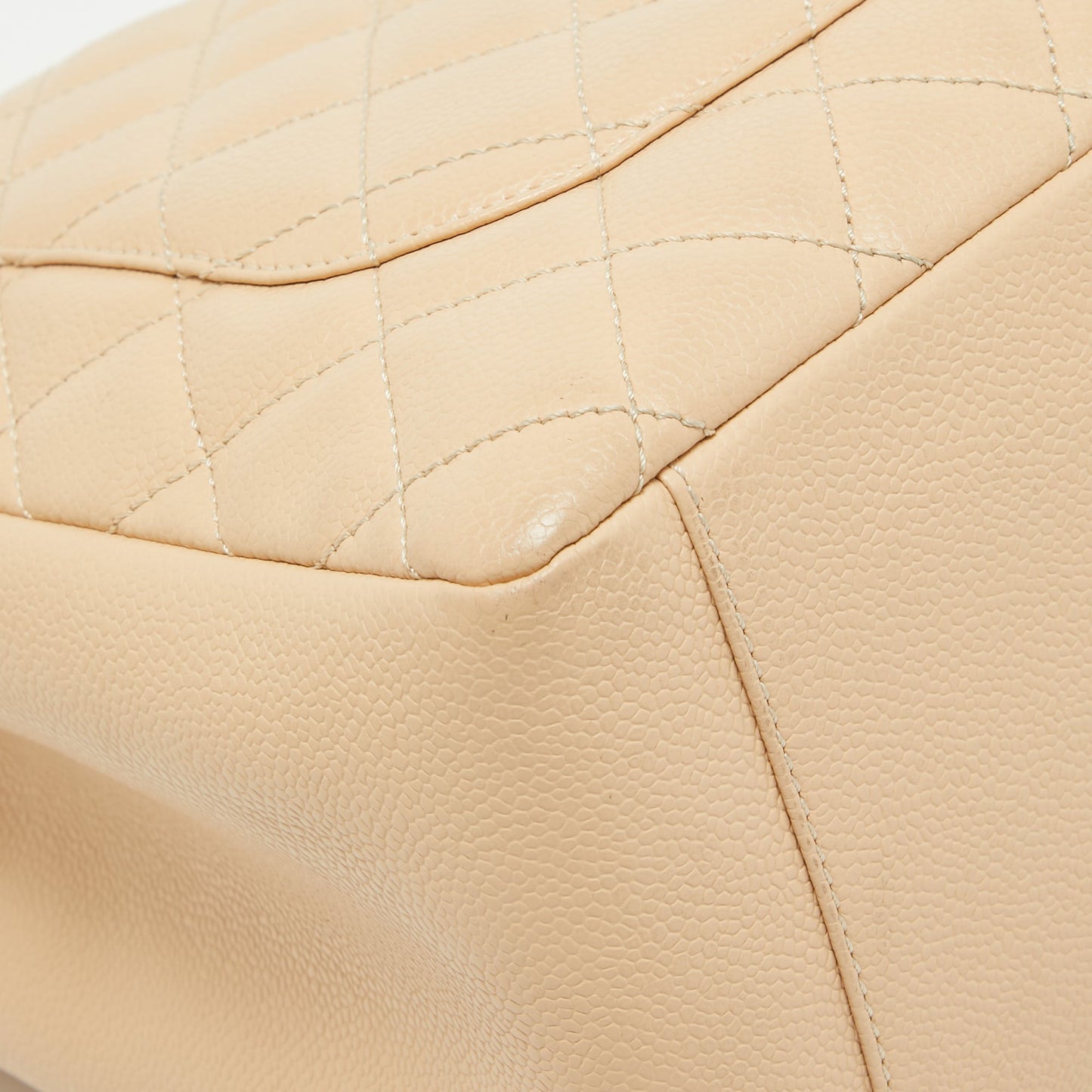 CHANEL Beige Quilted Caviar Leather GST Shopper Tote