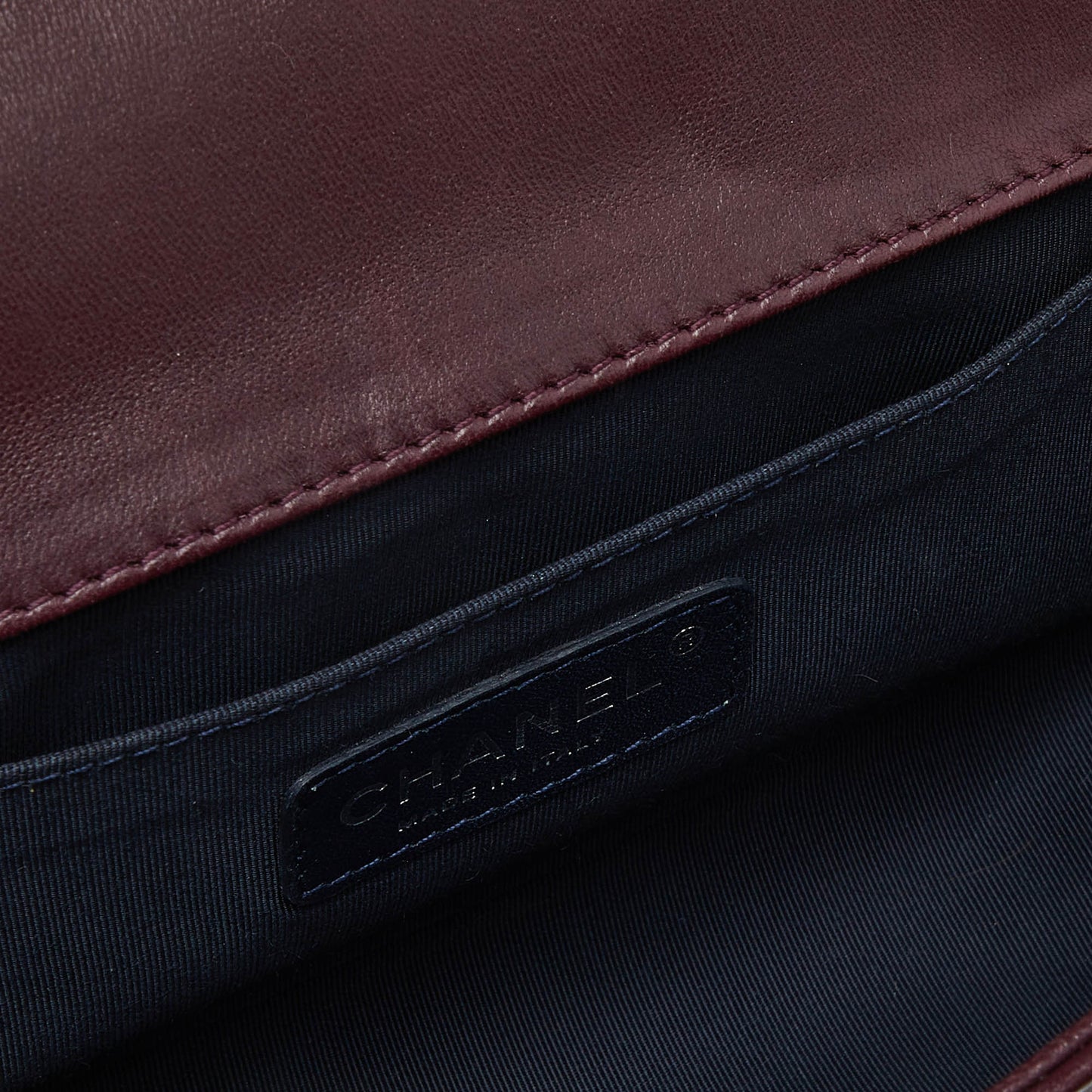 CHANEL Burgundy Quilted Tweed,Leather and Velvet Medium Boy Flap Bag