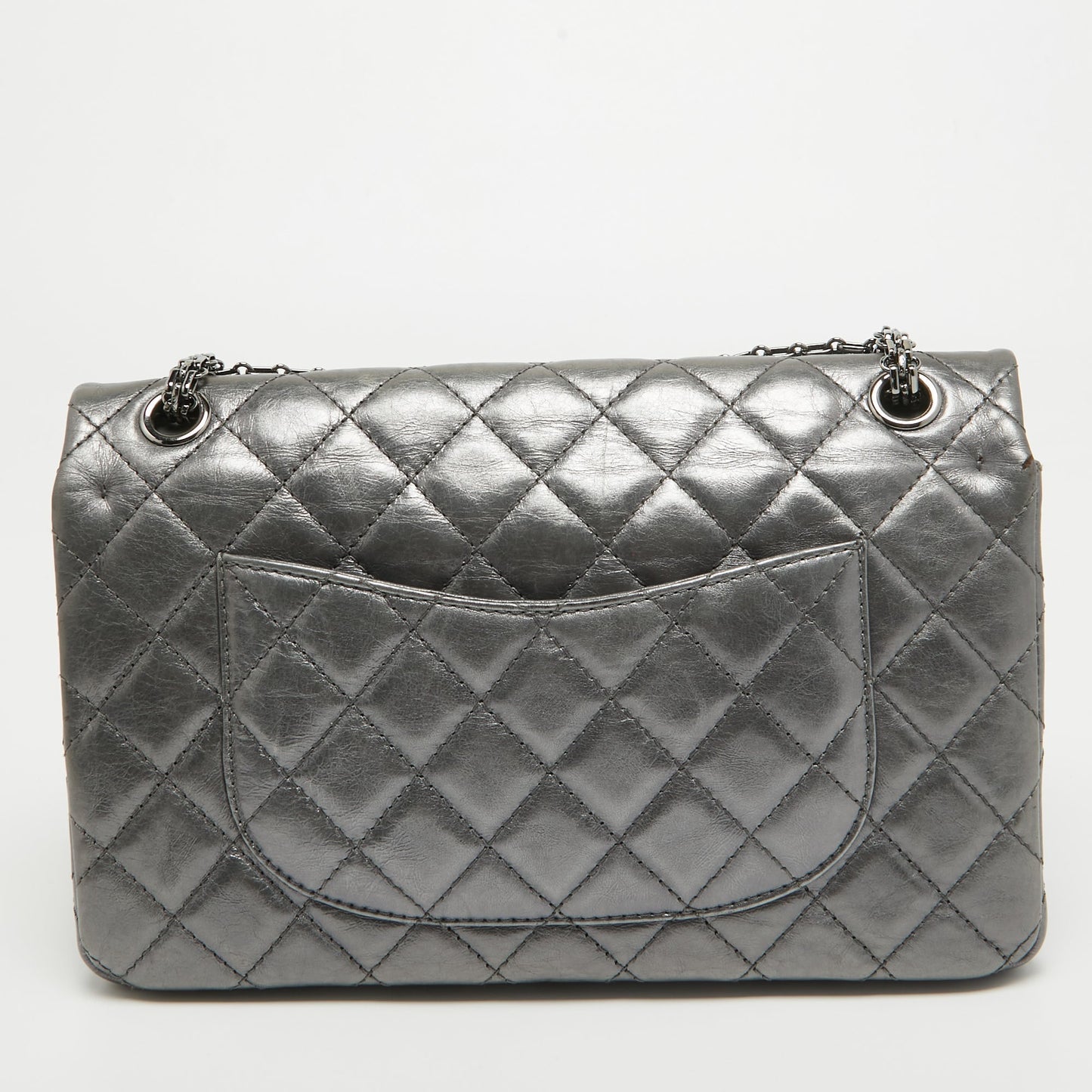 CHANEL Metallic Grey Quilted Leather 226 Reissue 2.55 Flap Bag