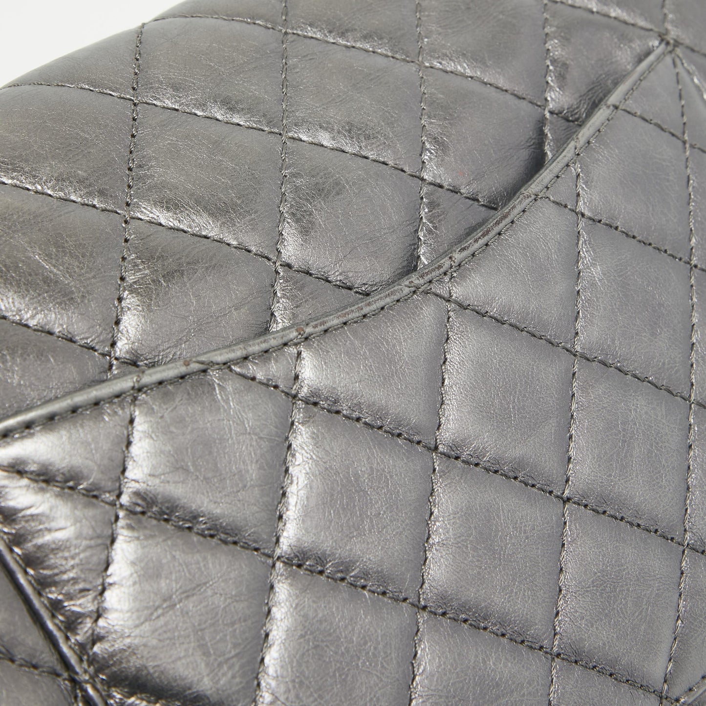 CHANEL Metallic Grey Quilted Leather 226 Reissue 2.55 Flap Bag