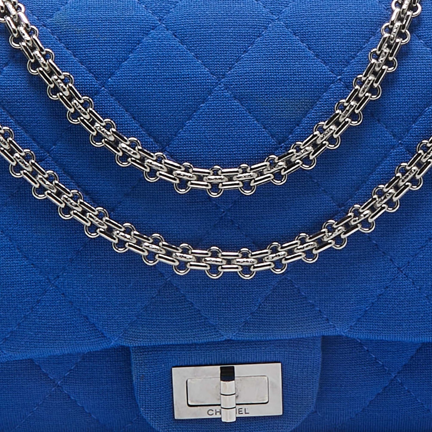 CHANEL Blue Jersey Classic 227 Reissue 2.55 Flap Bag