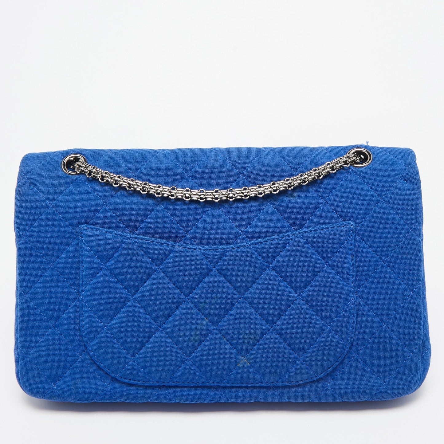 CHANEL Blue Jersey Classic 227 Reissue 2.55 Flap Bag
