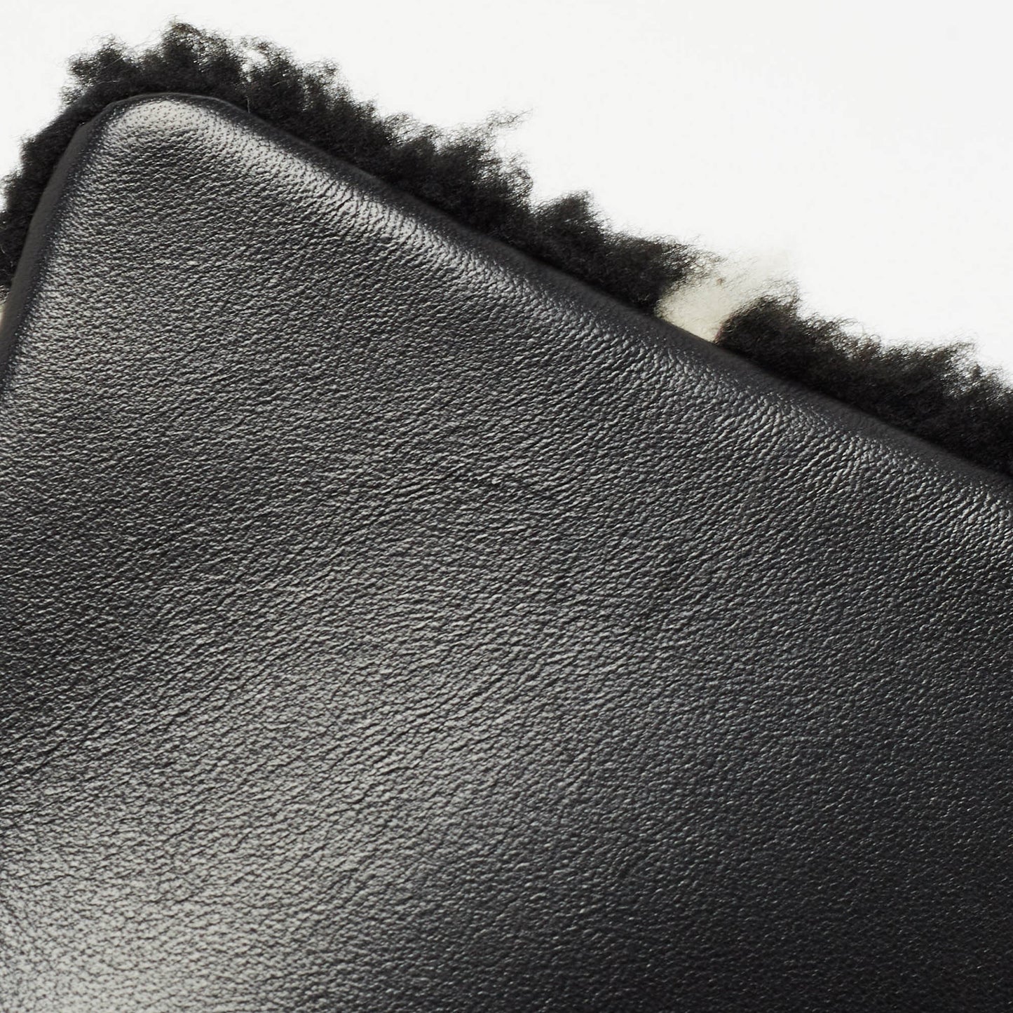 CHANEL Black/White Shearling Classic Flap Bag