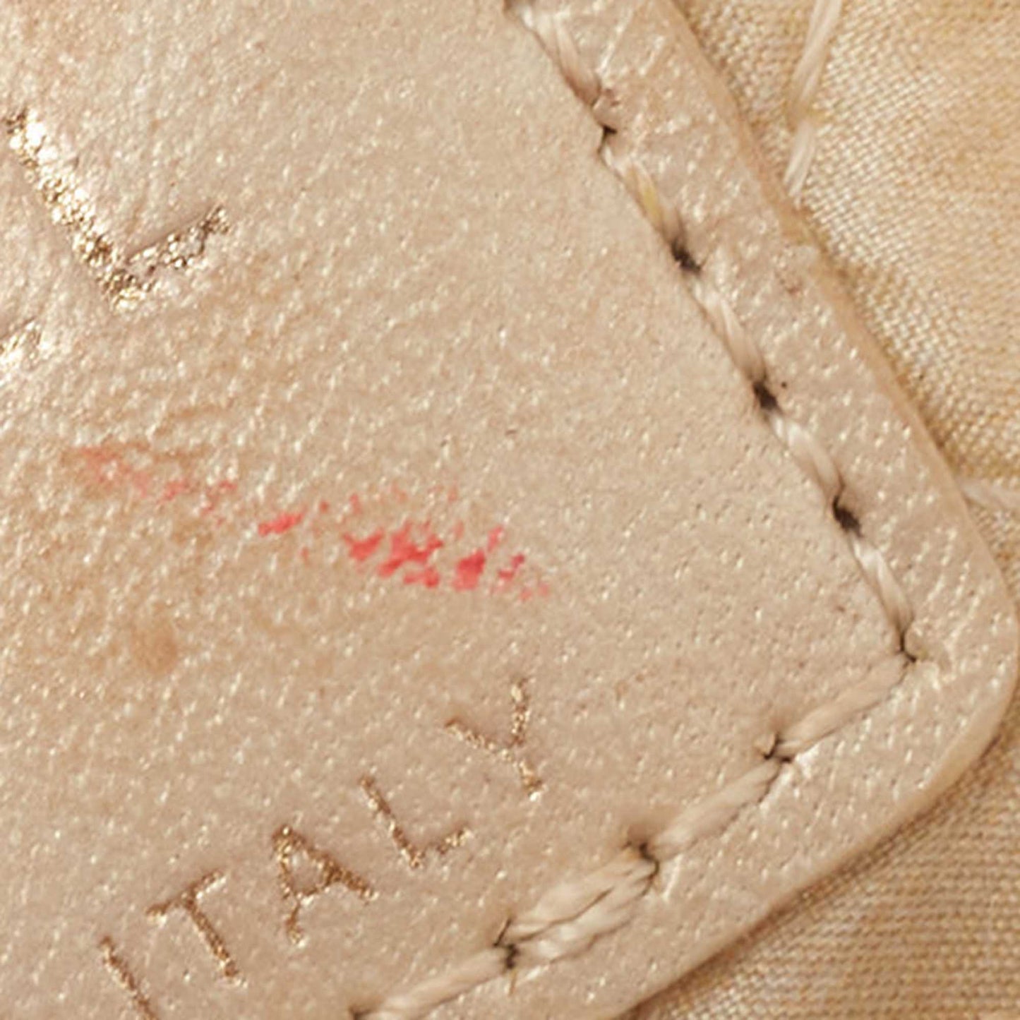 CHANEL Beige Quilted Leather Cosmetic Pouch