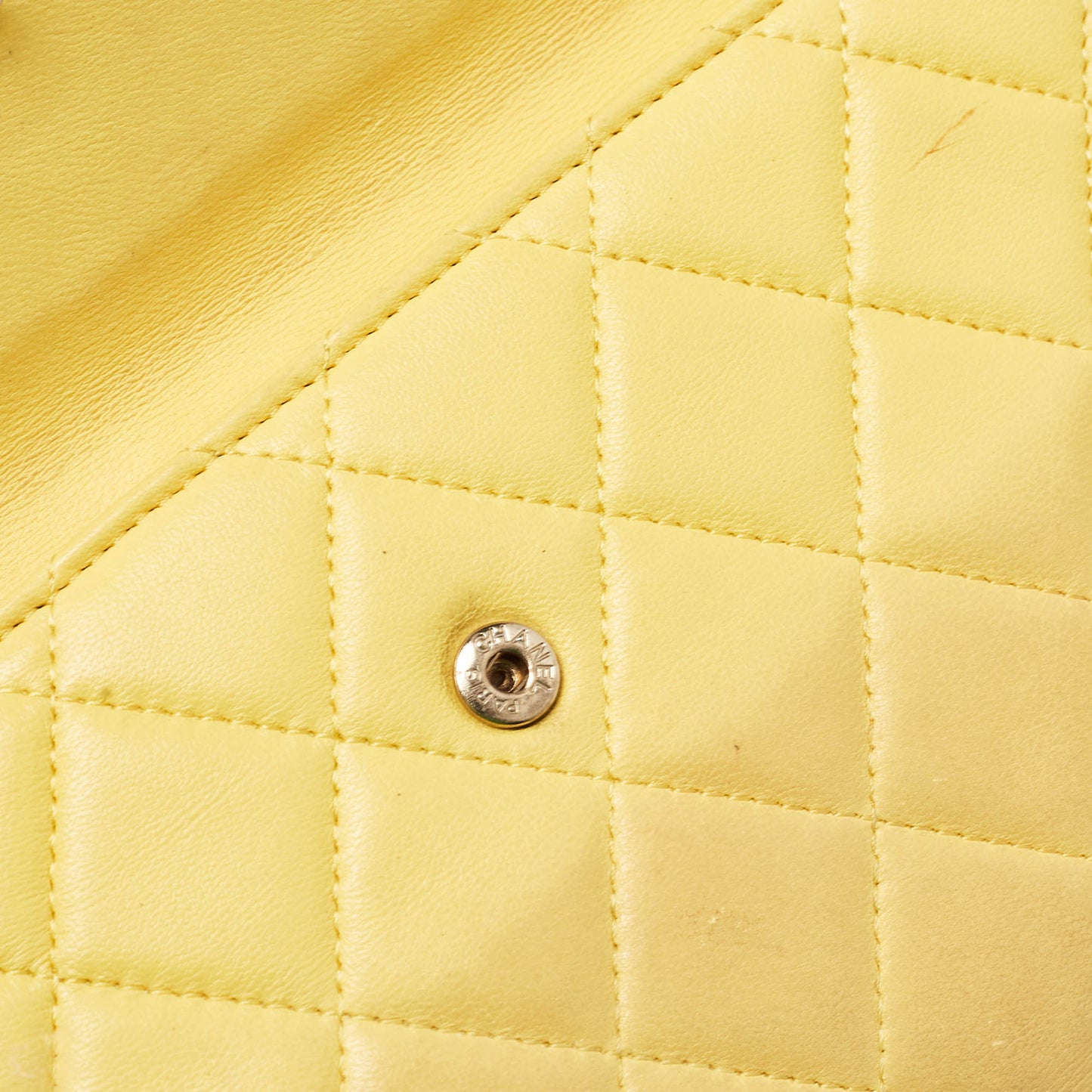 CHANEL Yellow Quilted Leather CC Flap Continental Wallet