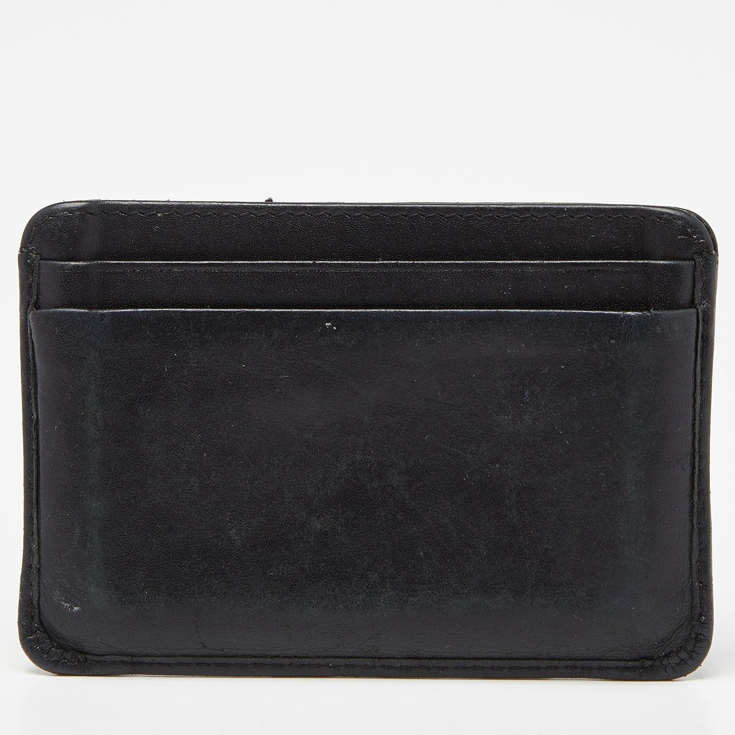 CHANEL Black Quilted Leather Cambon Ligne Card Holder