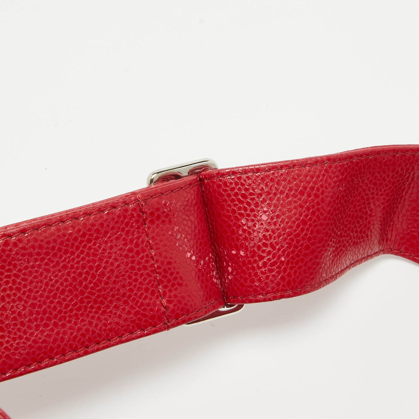 CHANEL Red Quilted Caviar Leather XL Classic Flap Messenger Bag
