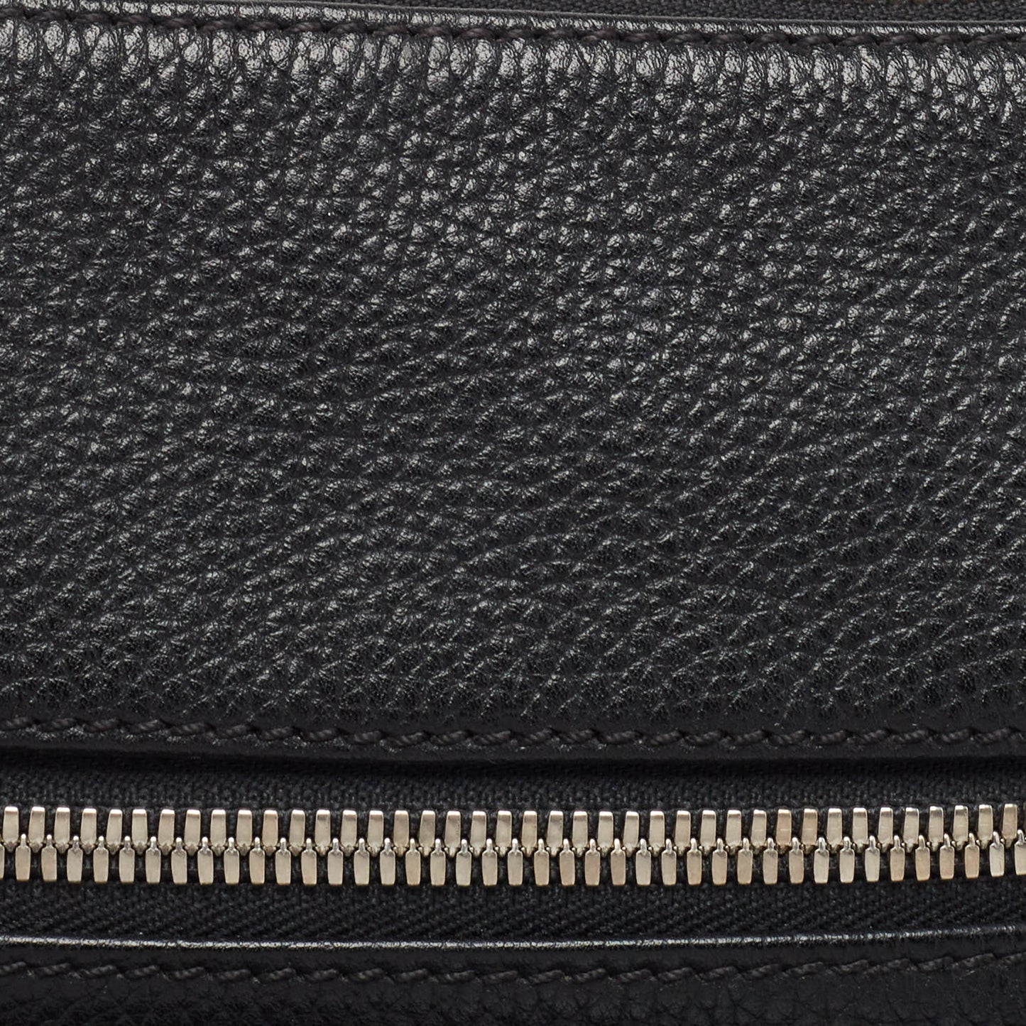 CHANEL Black Leather Lax Front Zip Bag