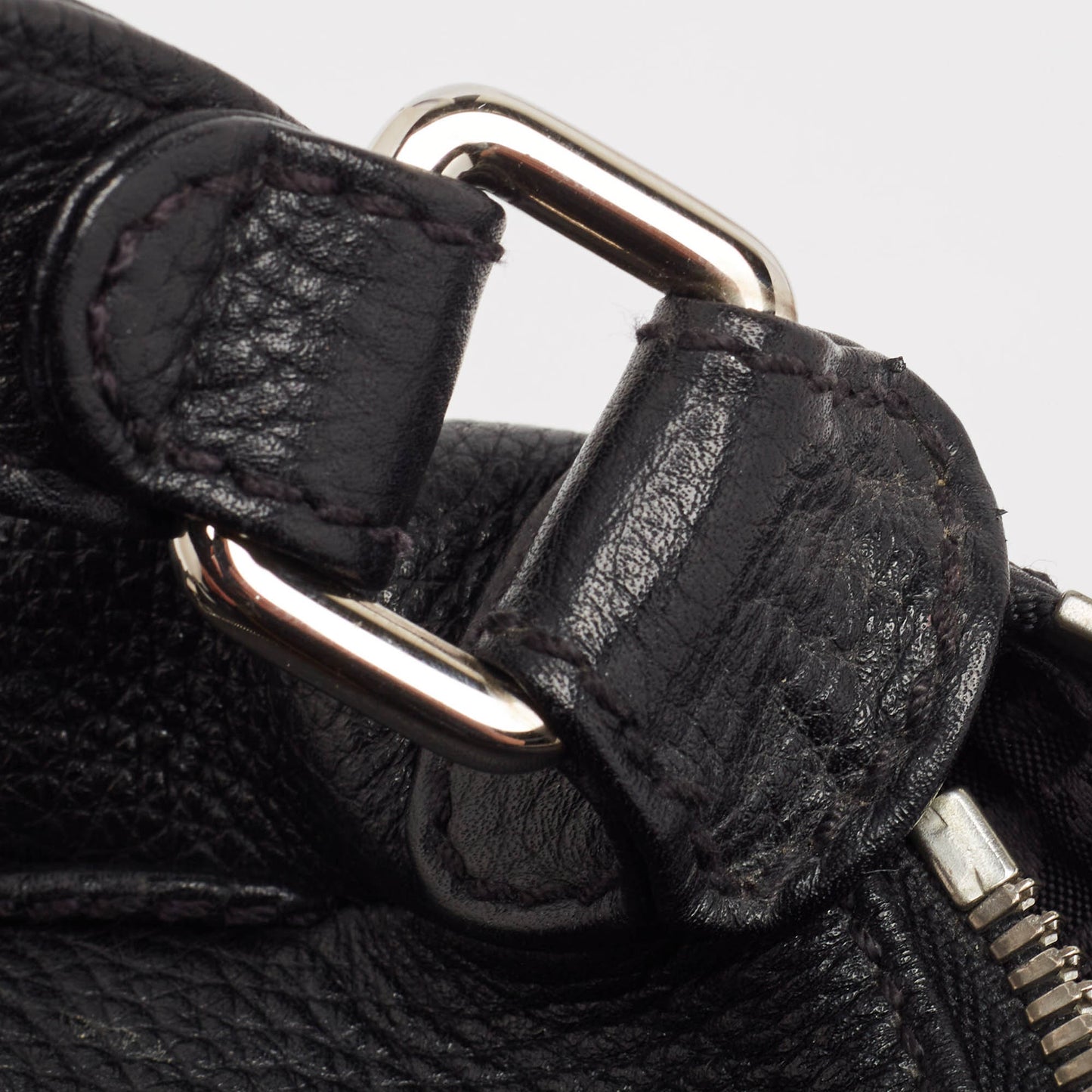 CHANEL Black Leather Lax Front Zip Bag