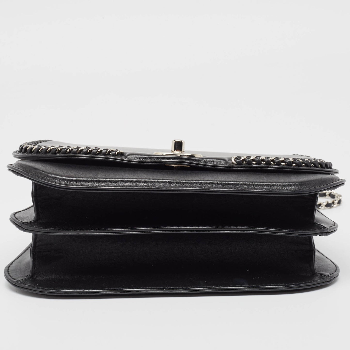 CHANEL Black Leather Medium Braided Chic Flap Bag