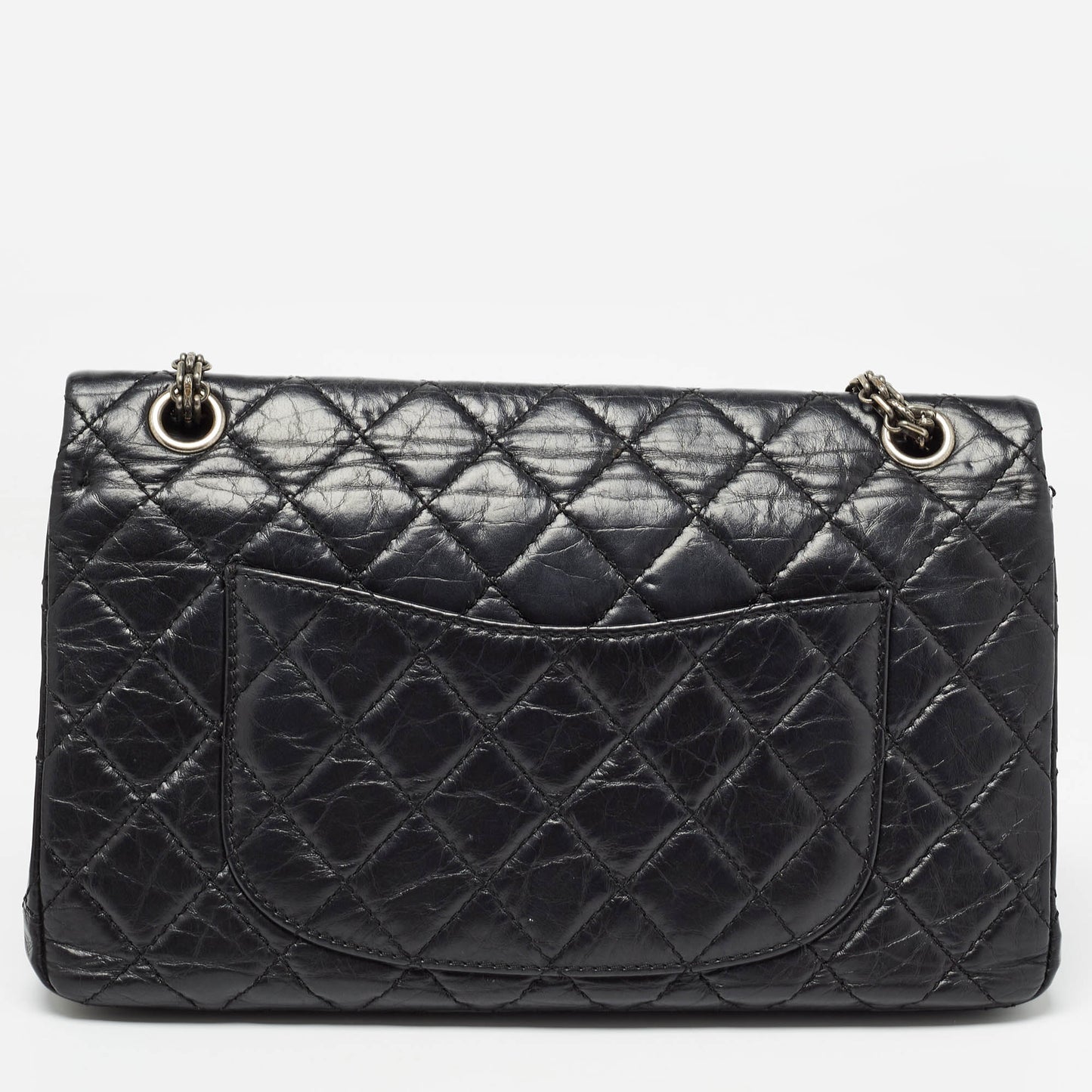 CHANEL Black Quilted Aged Leather Reissue 2.55 Classic 226 Flap Bag