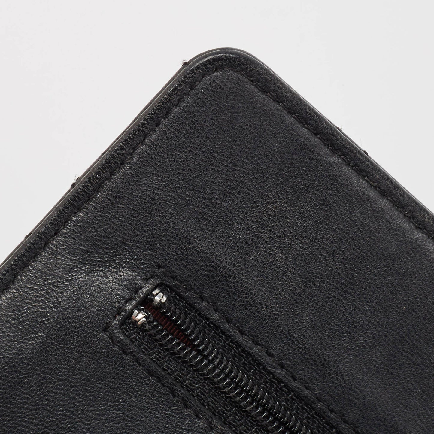 CHANEL Black Quilted Leather CC Wallet on Chain