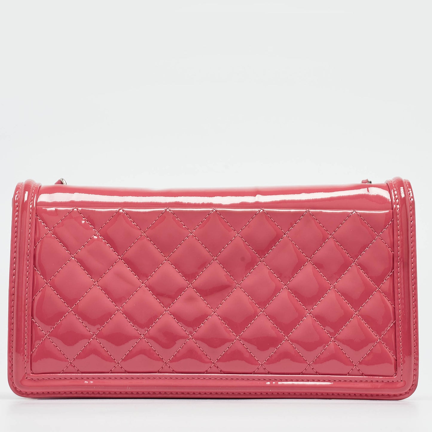 CHANEL Pink/Orange Plexiglass and Patent Leather Small Boy Brick Flap Bag