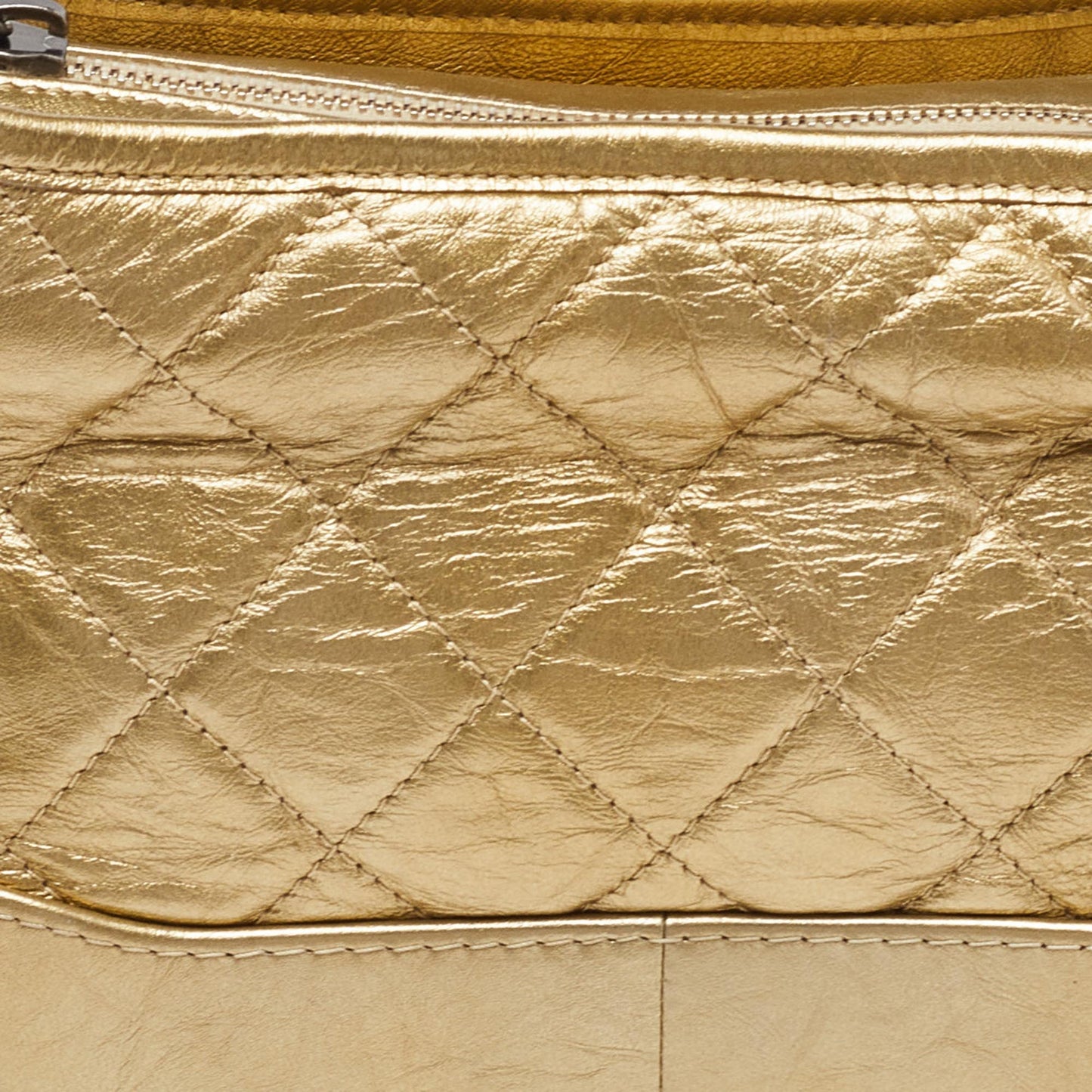 CHANEL Gold Quilted Aged Leather Small Gabrielle Hobo