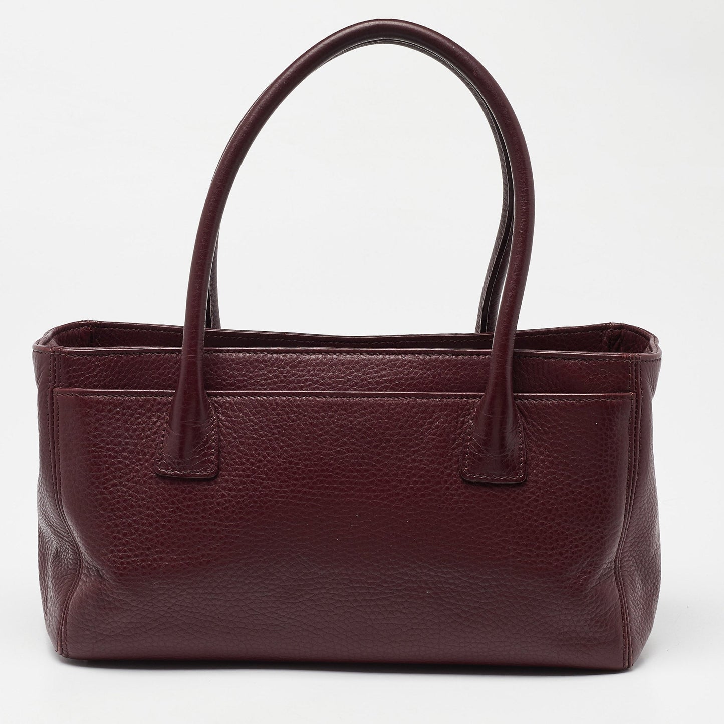 CHANEL Red Leather Small Cerf Shopper Tote