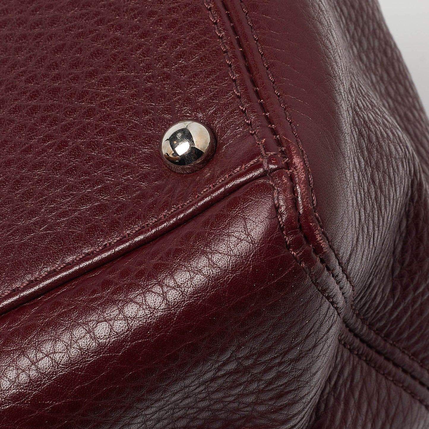 CHANEL Red Leather Small Cerf Shopper Tote