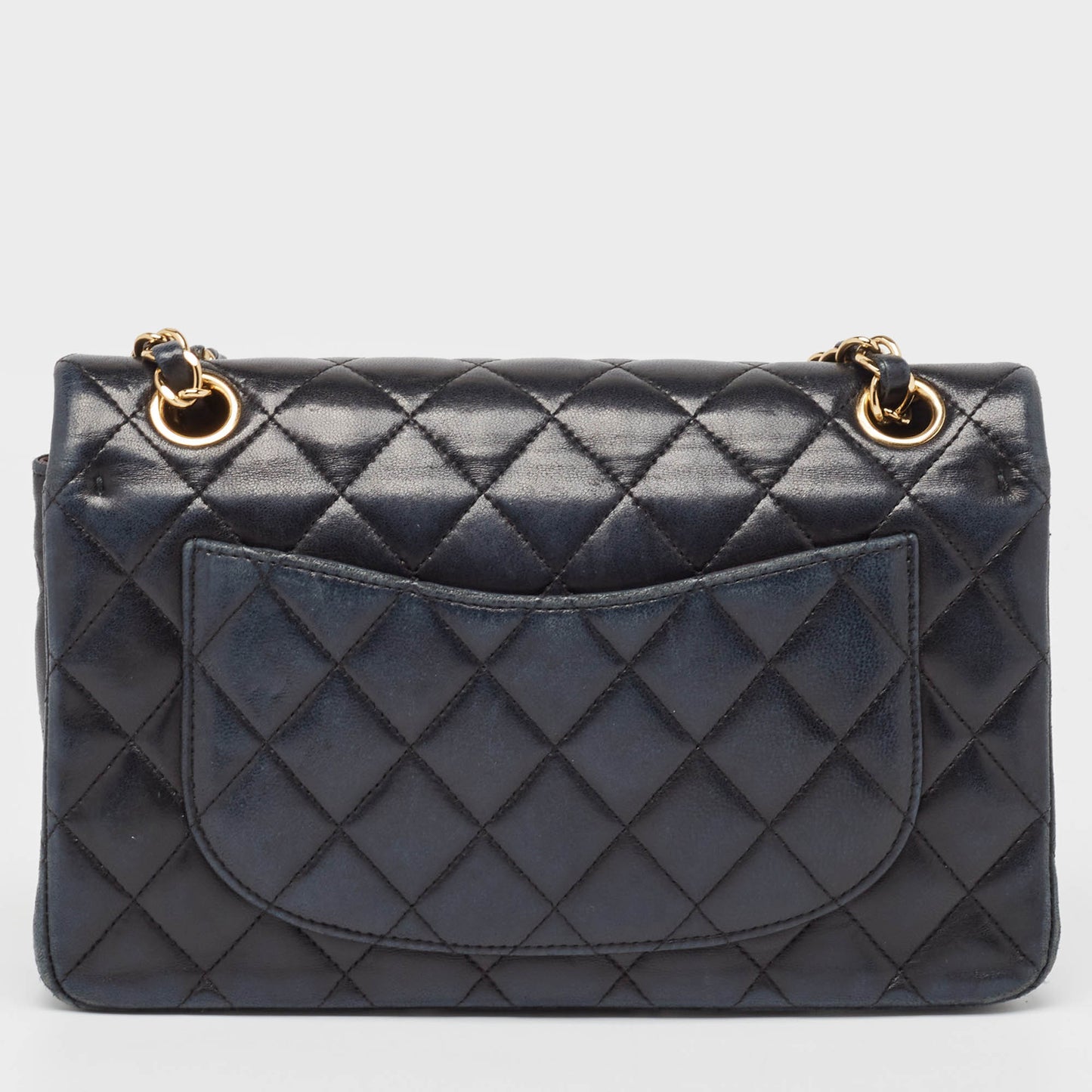 CHANEL Black Quilted Leather Small Classic Double Flap Bag