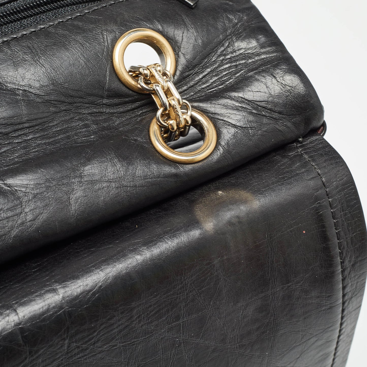 CHANEL Black Quilted Aged Leather 227 Reissue 2.55 Flap Bag