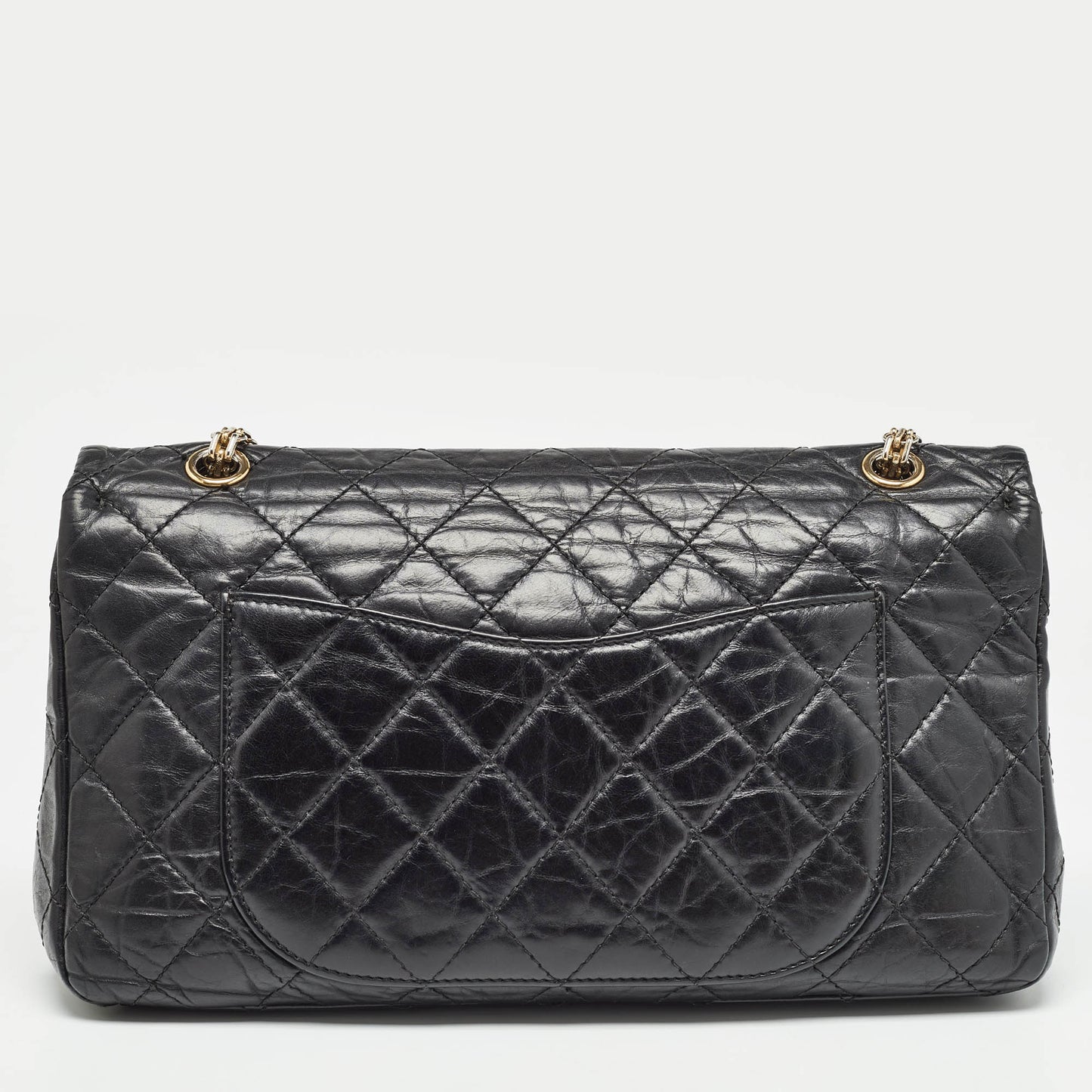 CHANEL Black Quilted Aged Leather 227 Reissue 2.55 Flap Bag